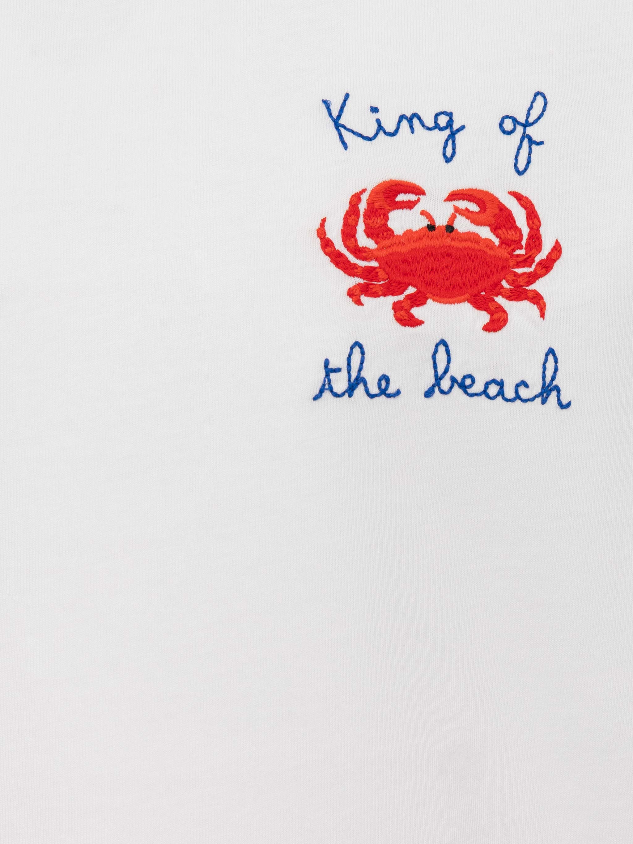 mc2-saint-barth-portofino-jr-t-shirt-in-cotone-ricamo-king-of-the-beach-bianco image 2