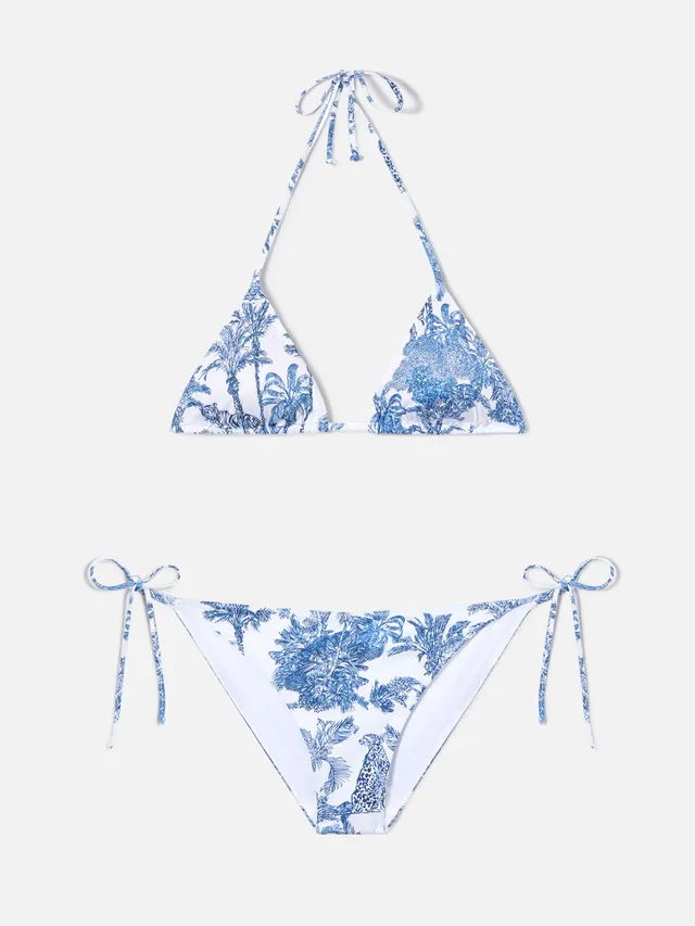 mc2-saint-barth-leah-virgo-bikini-triangolo-toile-de-jouy-azzurro image 1
