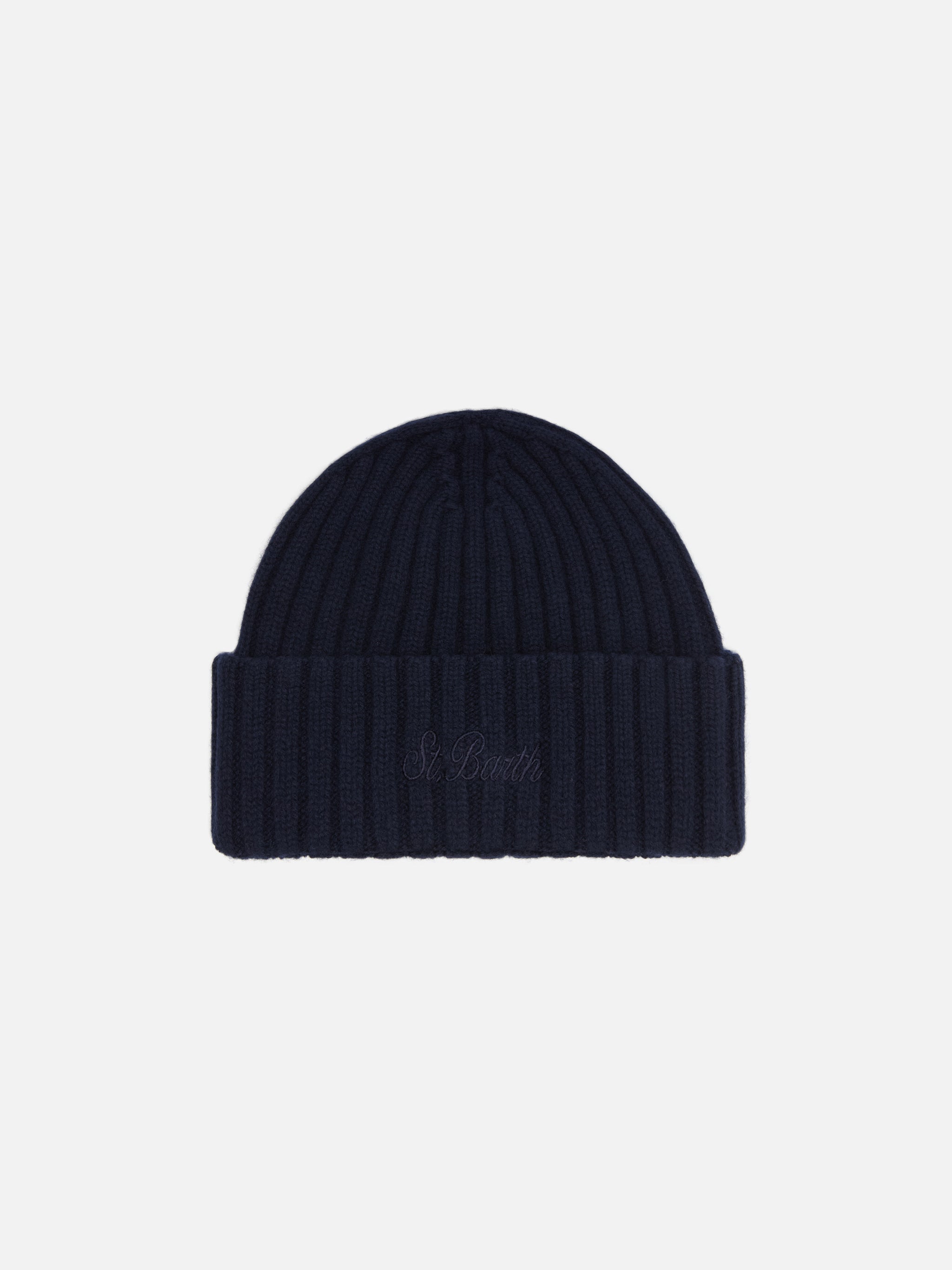 mc2-saint-barth-berretto-wengen-unisex-blu-notte-100-lana-con-risvolto image 1