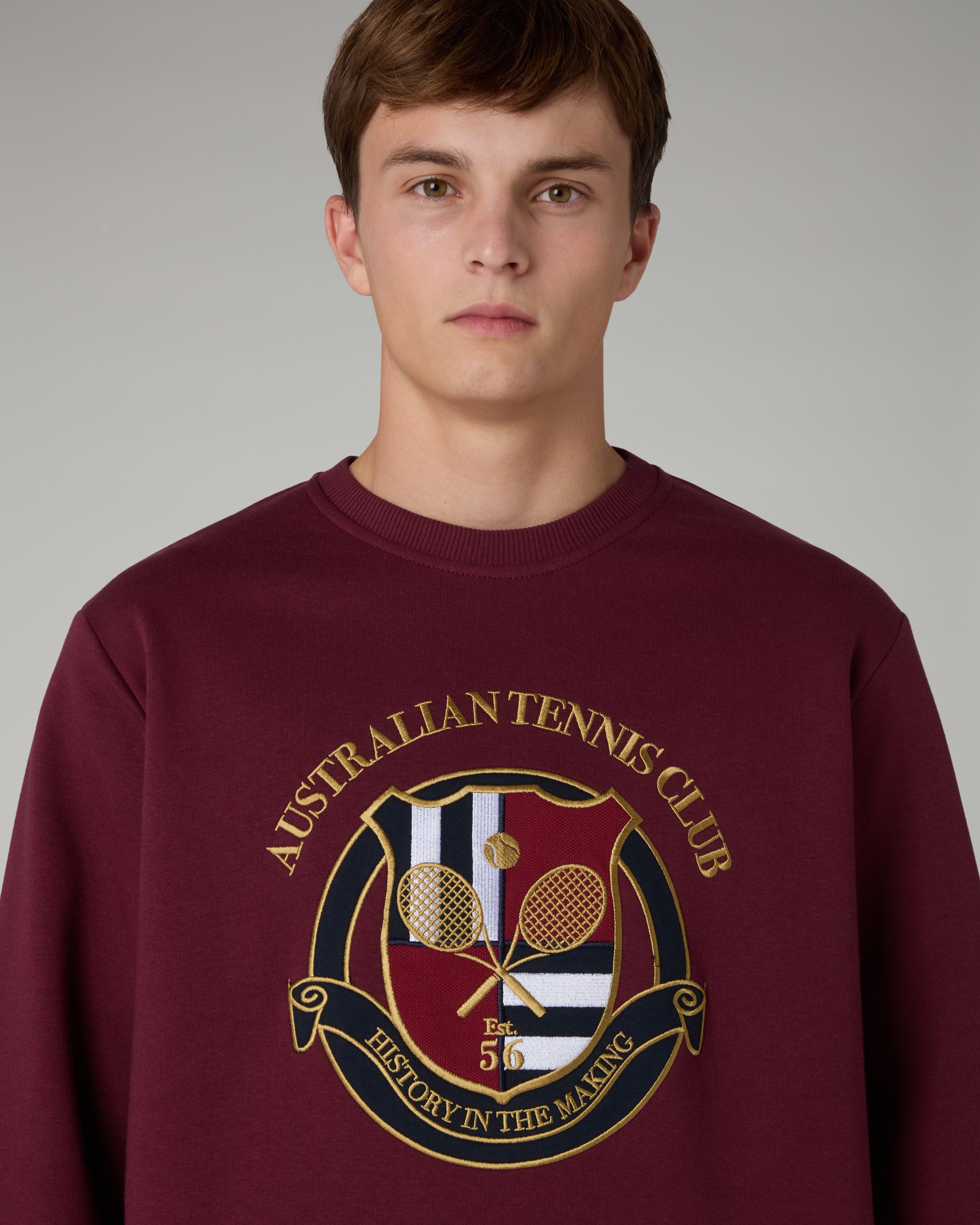 australian-tennis-club-crewneck-felpa-girocollo-cotone-rubino image 5