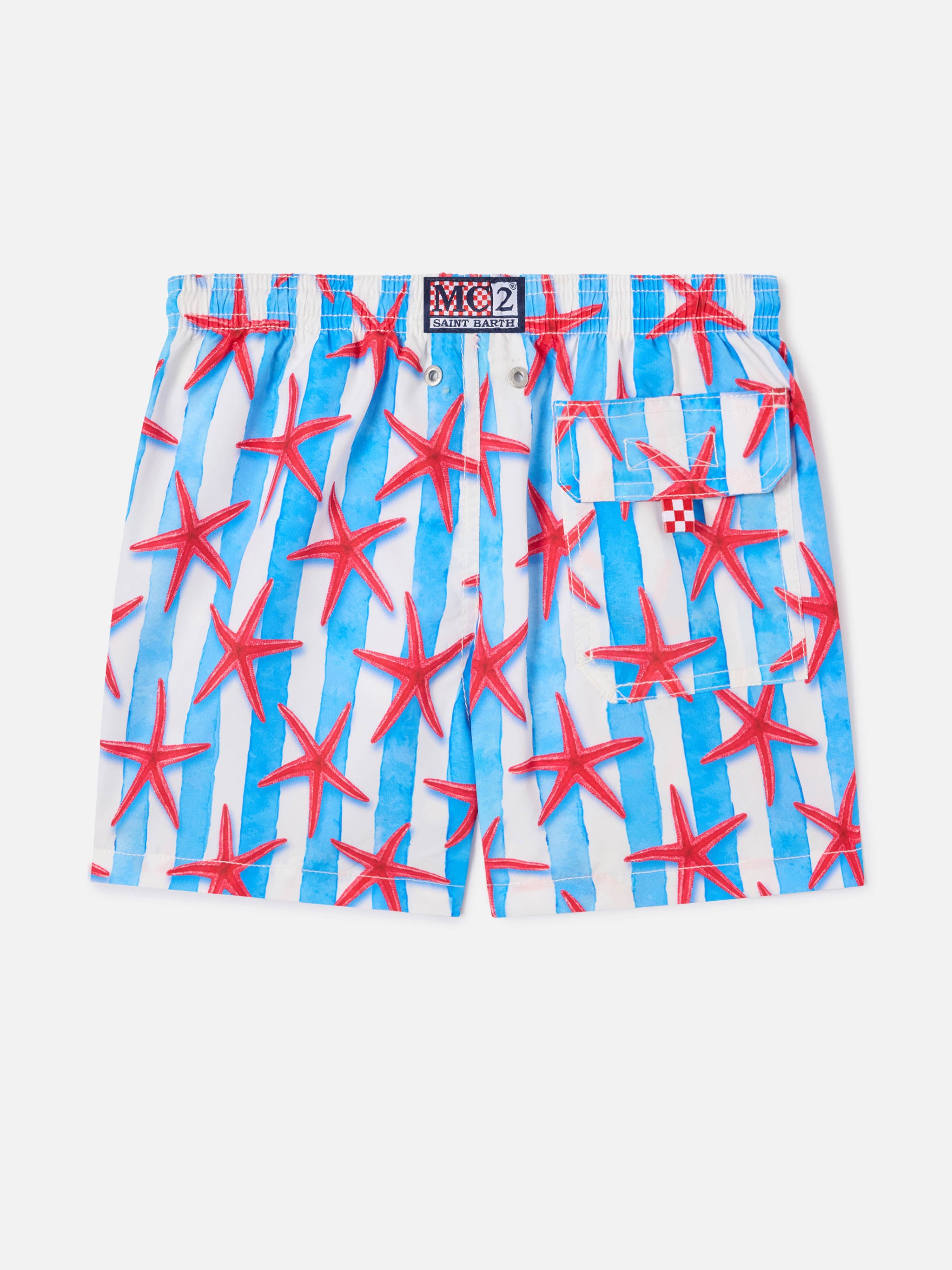 mc2-saint-barth-jean-costume-da-bagno-bambino-stelle-marine-bianco-azzurro image 2