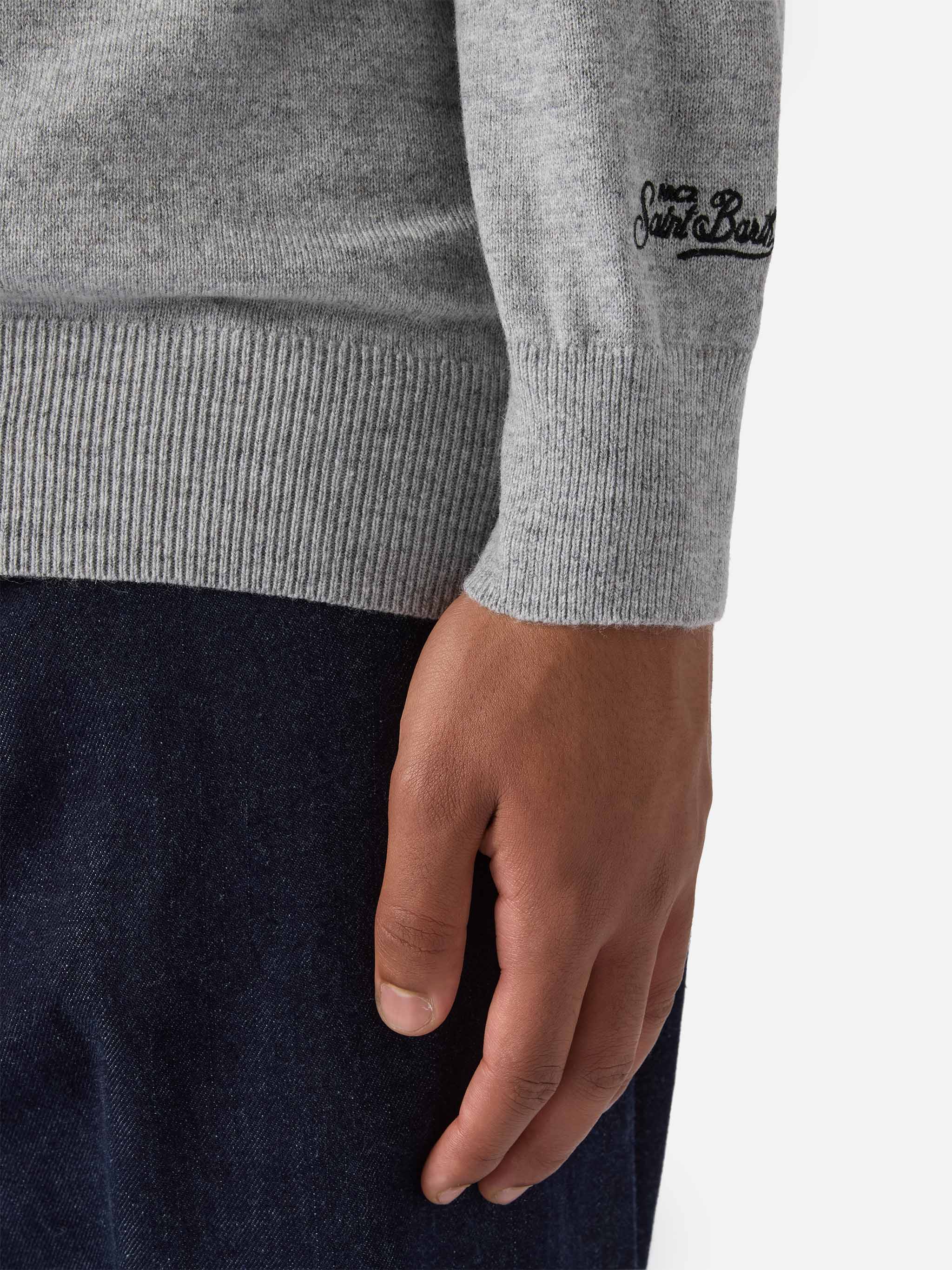 mc2-saint-barth-heron-light-maglione-girocollo-uomo-grigio-misto-cashmere image 3