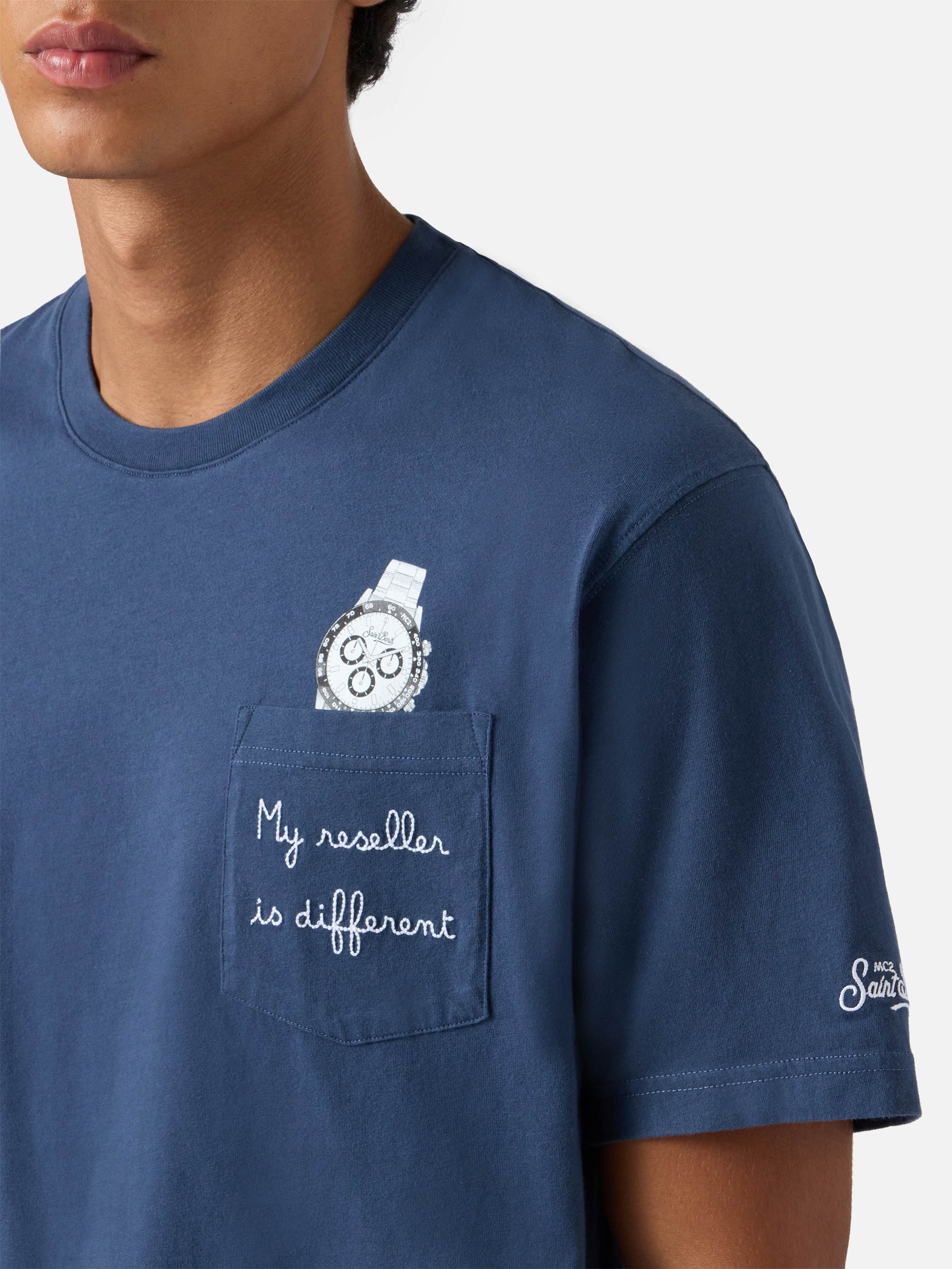 mc2-saint-barth-t-shirt-connor-cotone-blu-navy-ricamo-my-reseller-is-different image 2