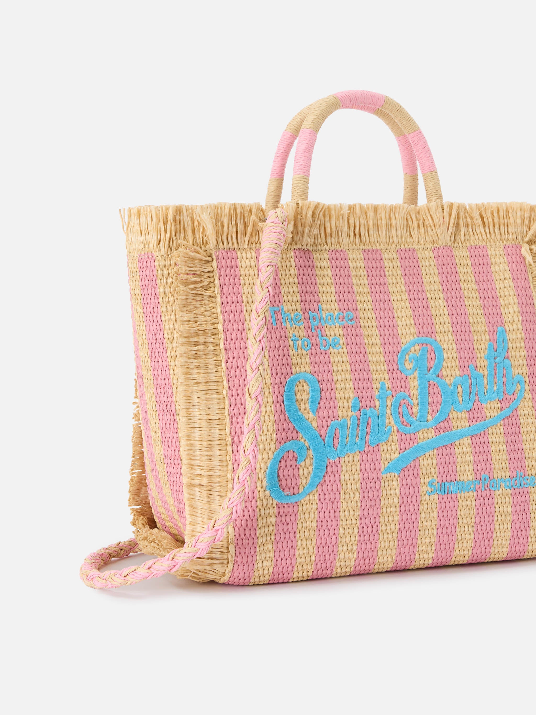mc2-saint-barth-borsa-colette-in-tessuto-effetto-paglia-a-righe-con-logo-ricamat image 3