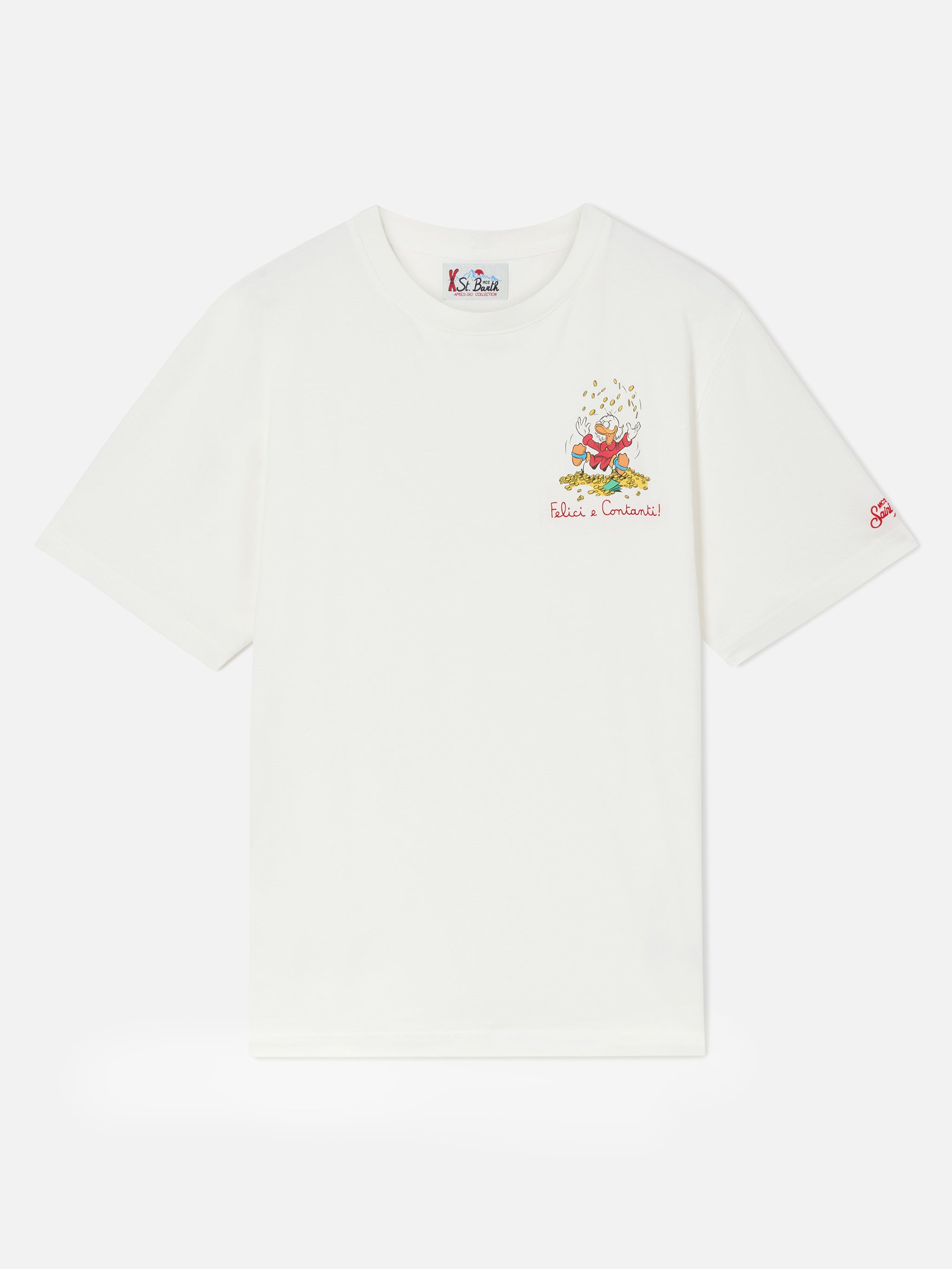 mc2-saint-barth-arnott-t-shirt-uomo-bianca-paperon-de-paperoni-felici-e-contanti image 1