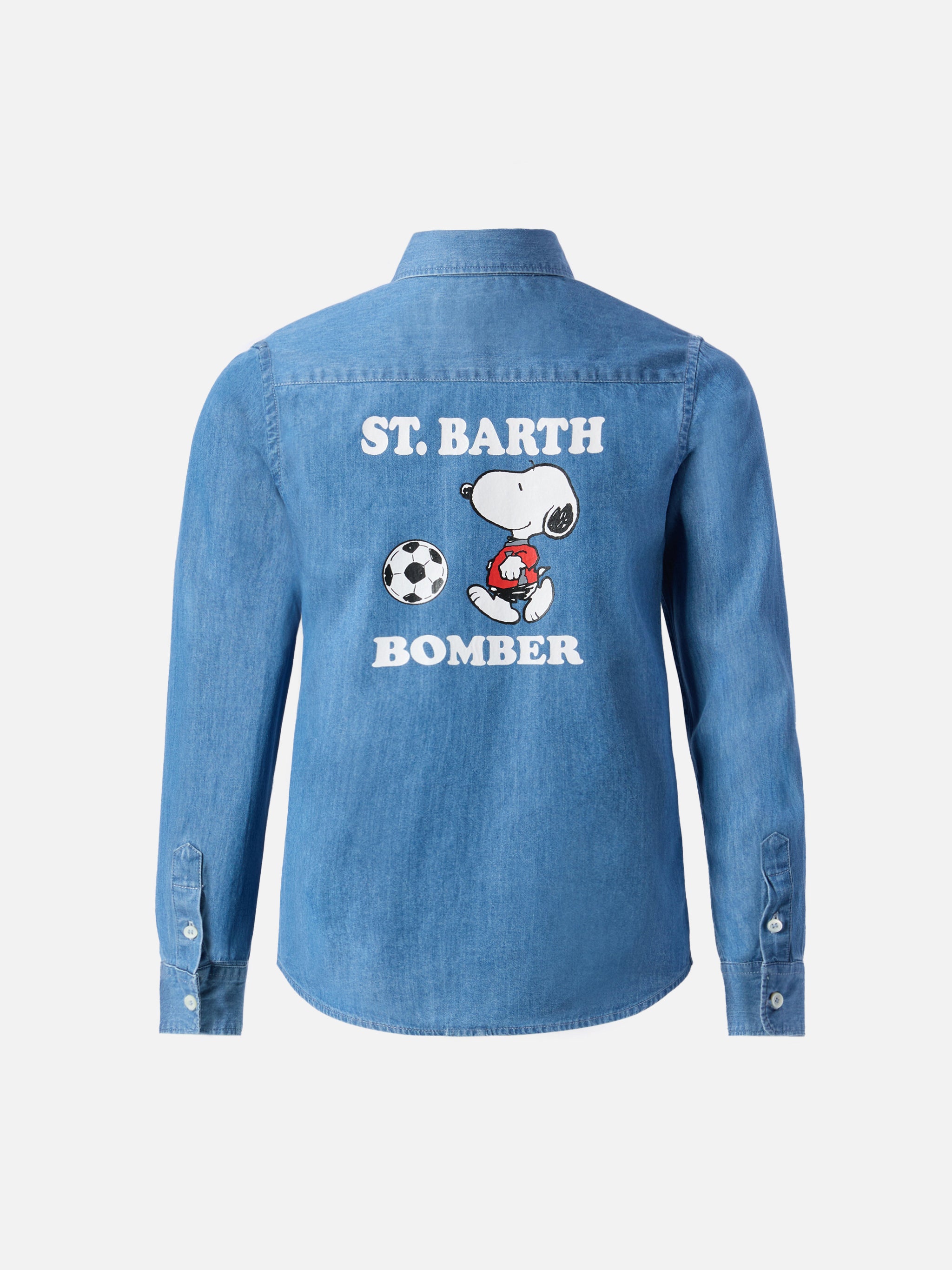 mc2-saint-barth-seefeld-jr-camicia-bambino-chambray-snoopy-blu image 1