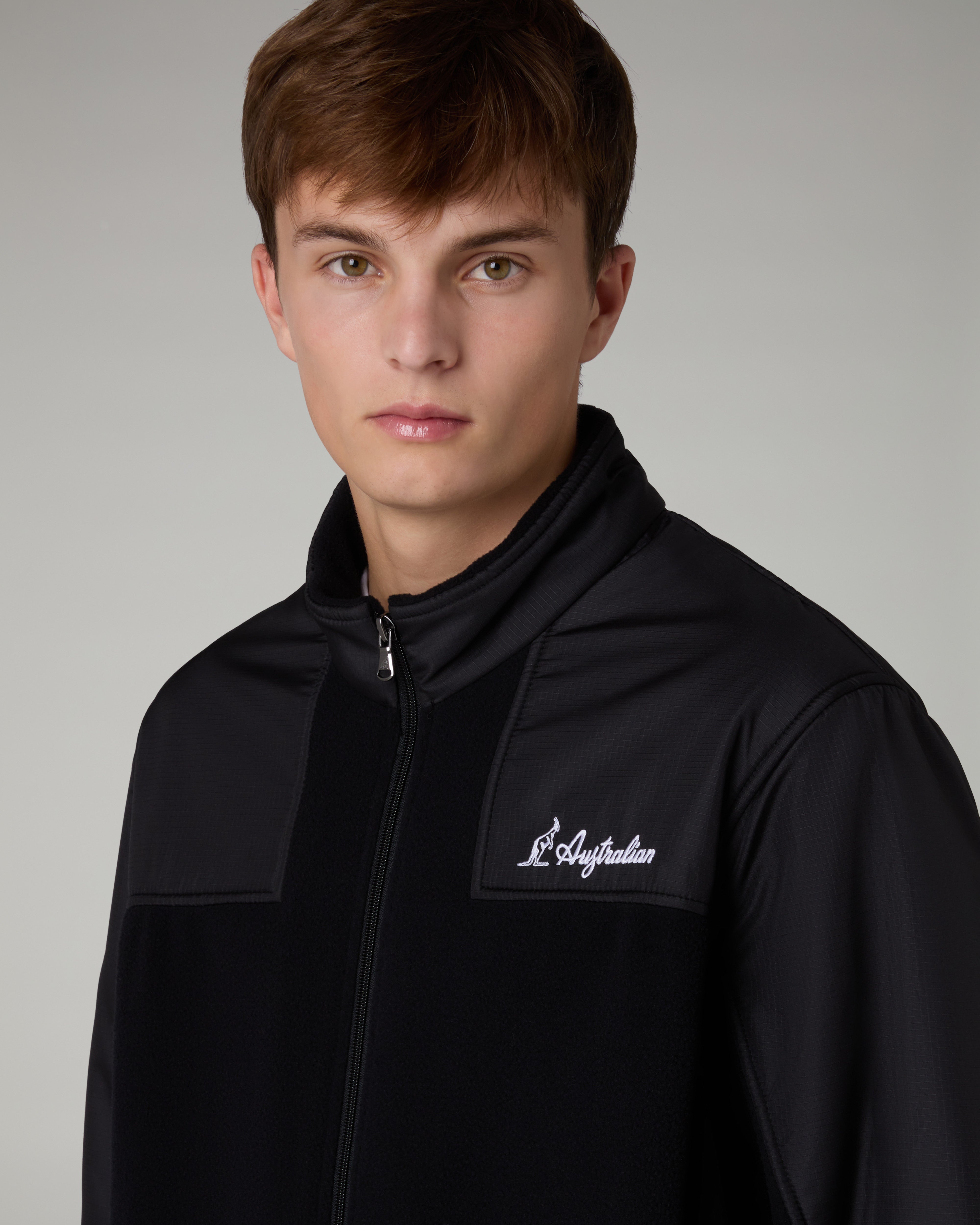australian-color-block-tracksuit-tuta-in-pile-nera-con-inserti-brice image 5