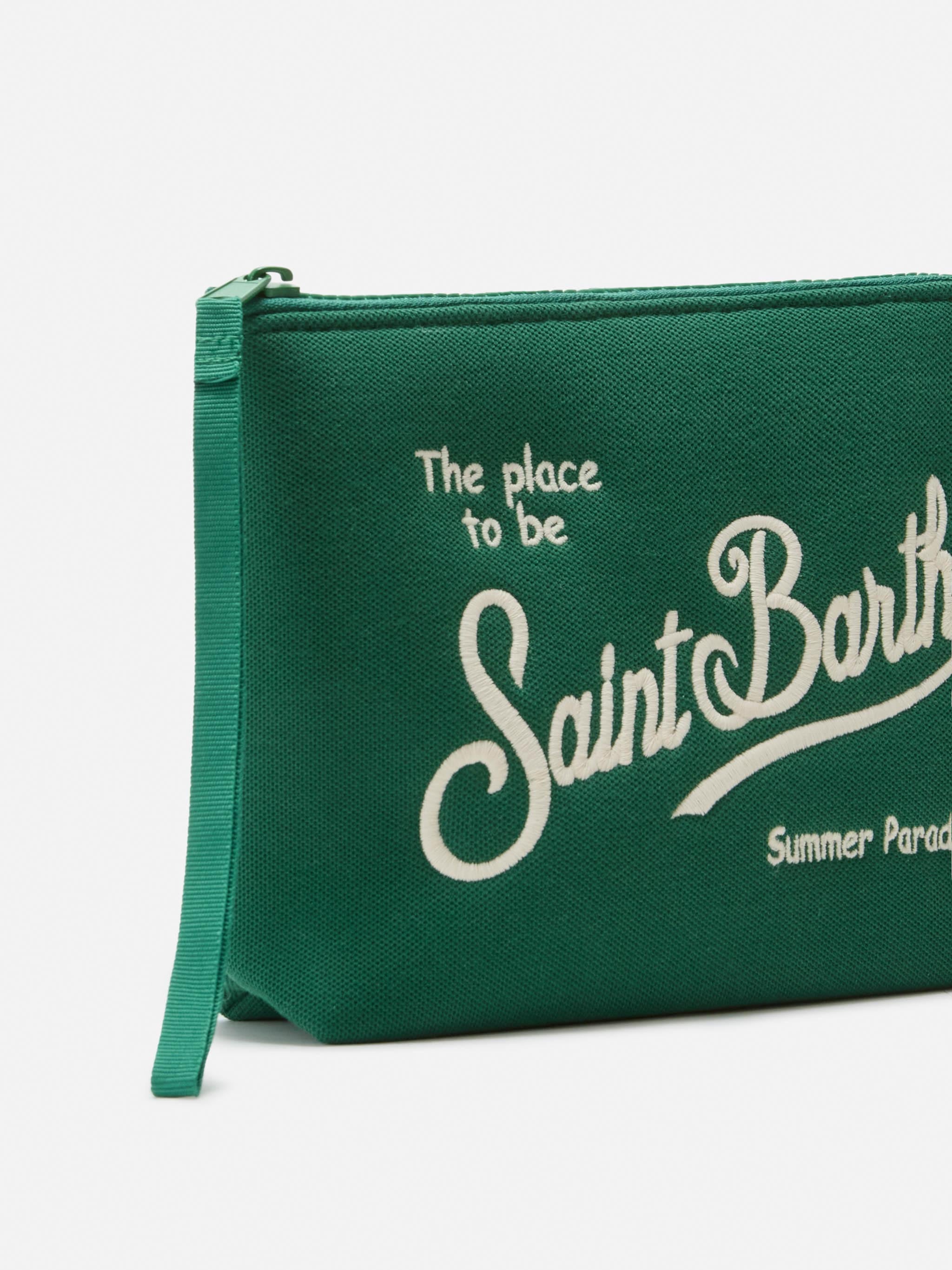 pochette-aline-mc2-saint-barth-in-tessuto-scuba-effetto-piquet-verde image 2