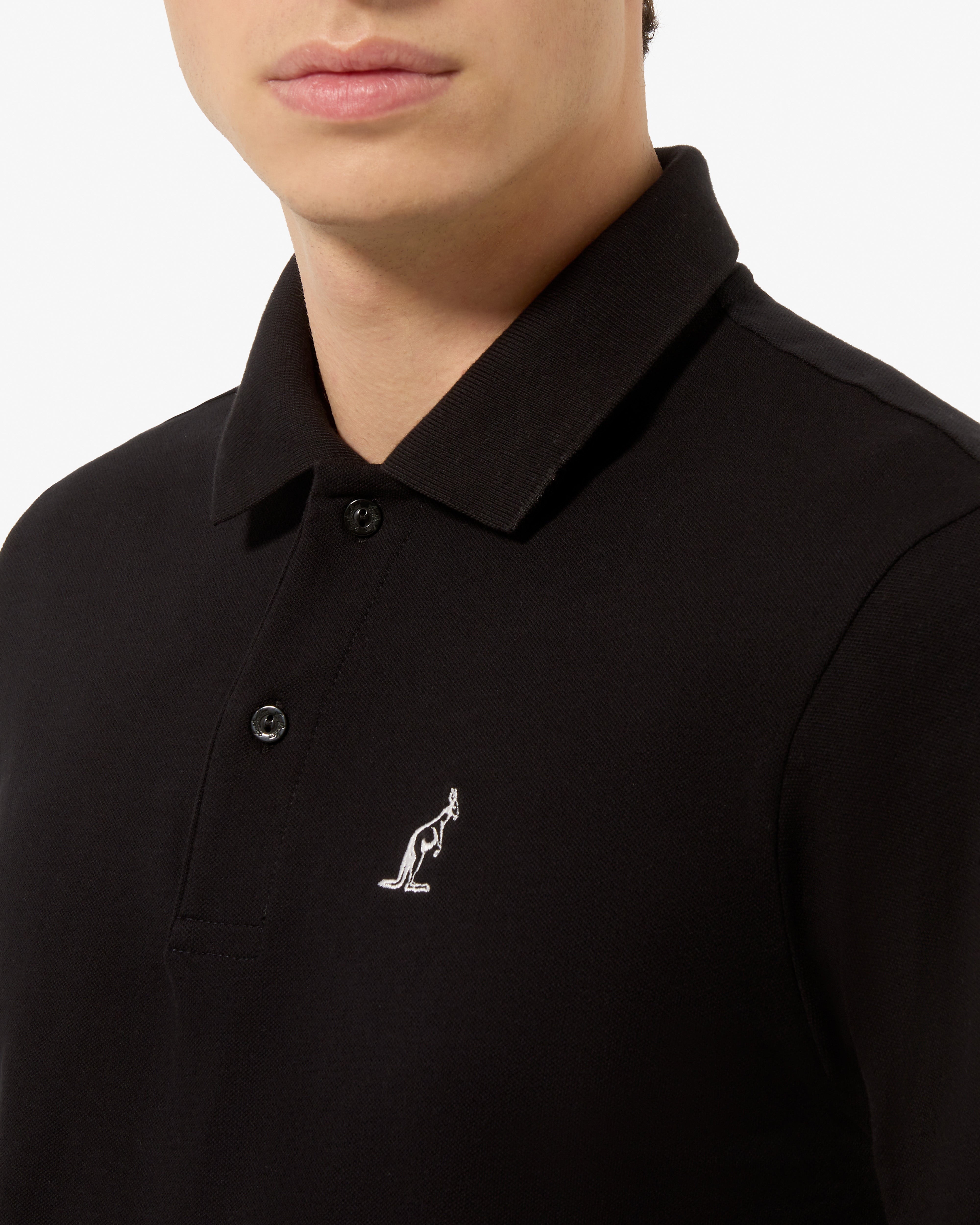 australian-collage-polo-piquet-nera-regular-fit image 4