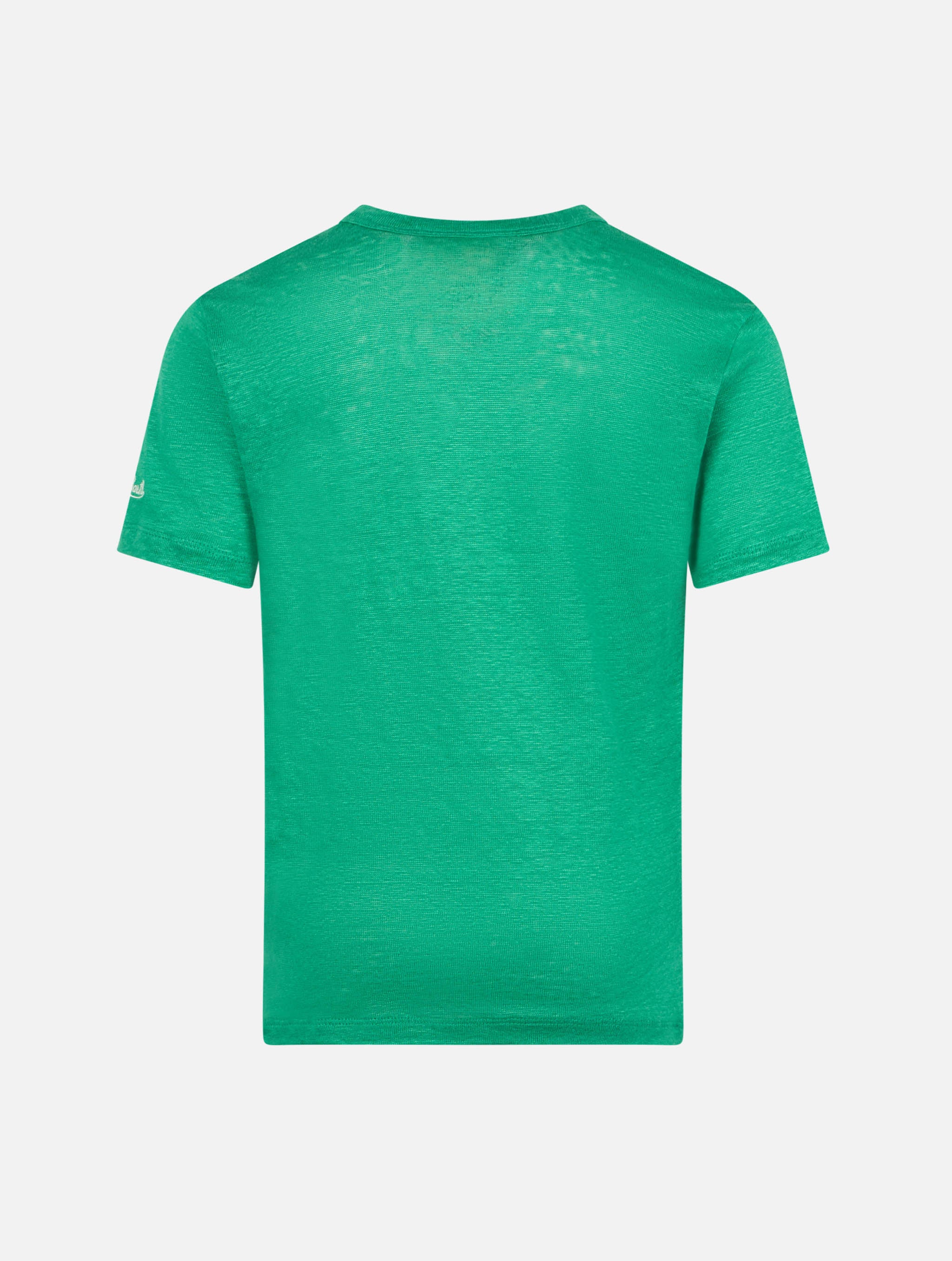 mc2-saint-barth-alex-t-shirt-bambino-in-jersey-di-lino-verde image 2