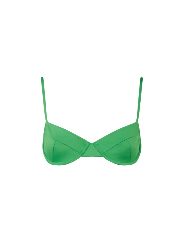 mc2-saint-barth-bea-top-bikini-donna-con-ferretto-verde-tinta-unita image 1