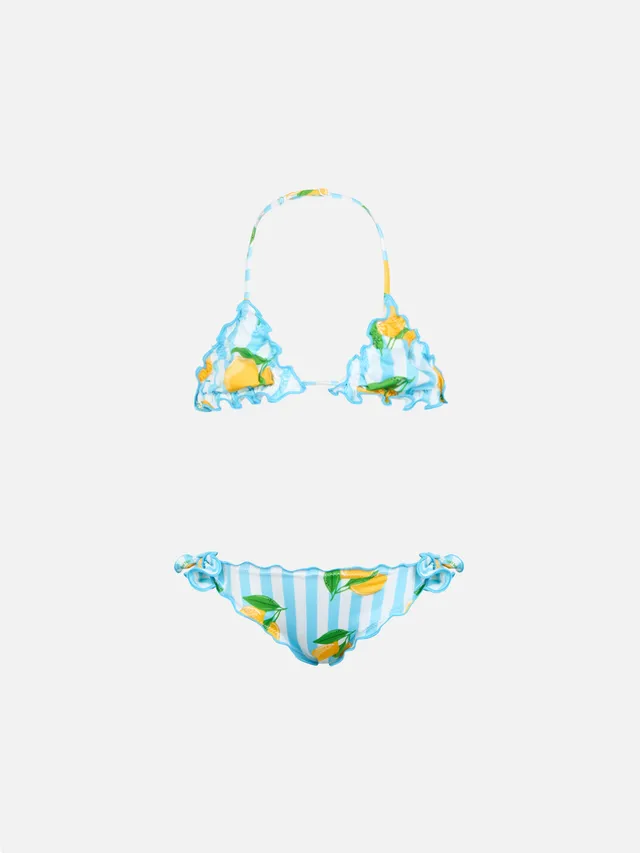 mc2-saint-barth-cris-bikini-a-triangolo-bambina-stampa-limoni-azzurro image 1