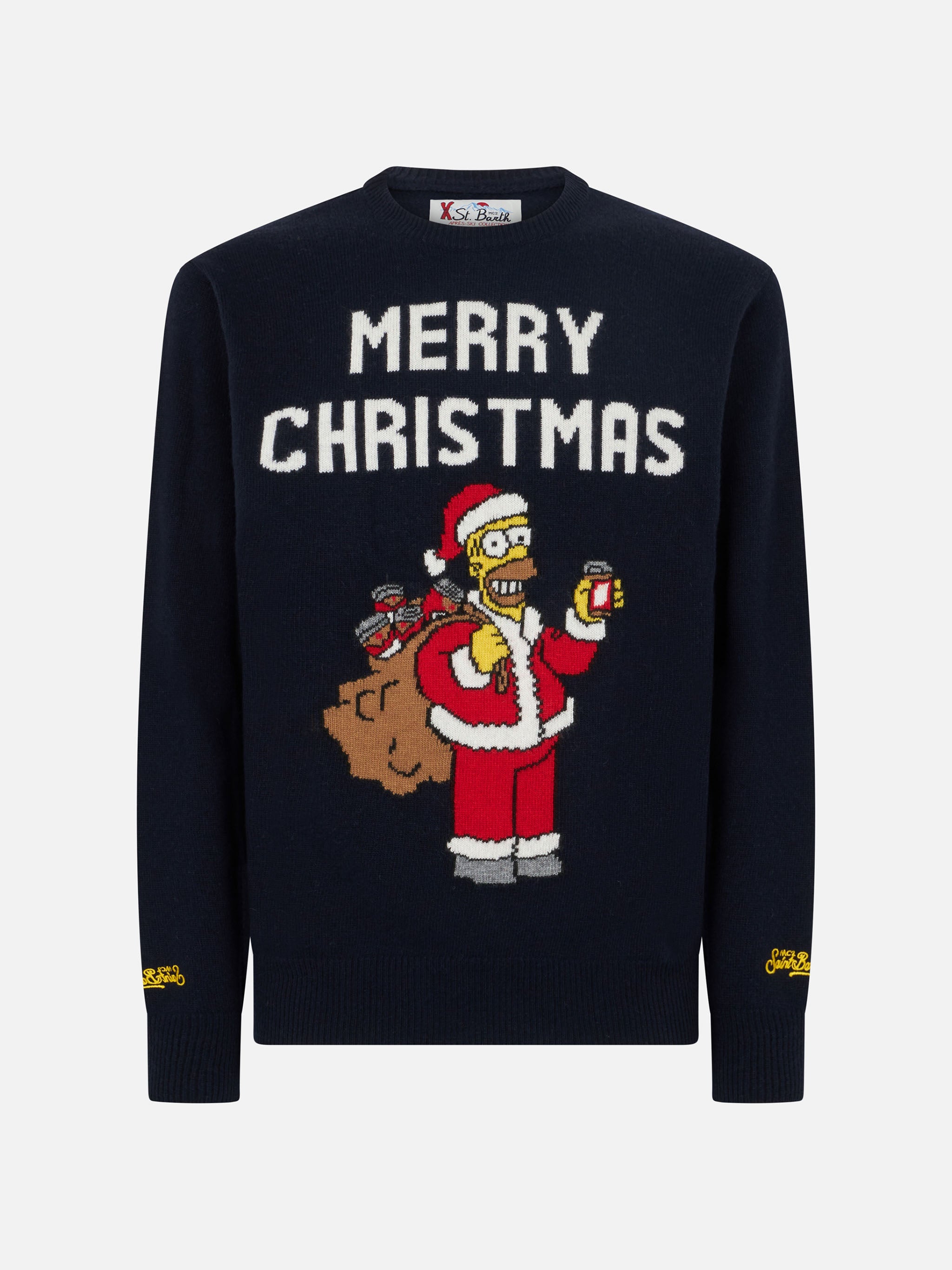 mc2-saint-barth-maglione-girocollo-heron-blu-stampa-jacquard-homer-simpson-edizi image 4