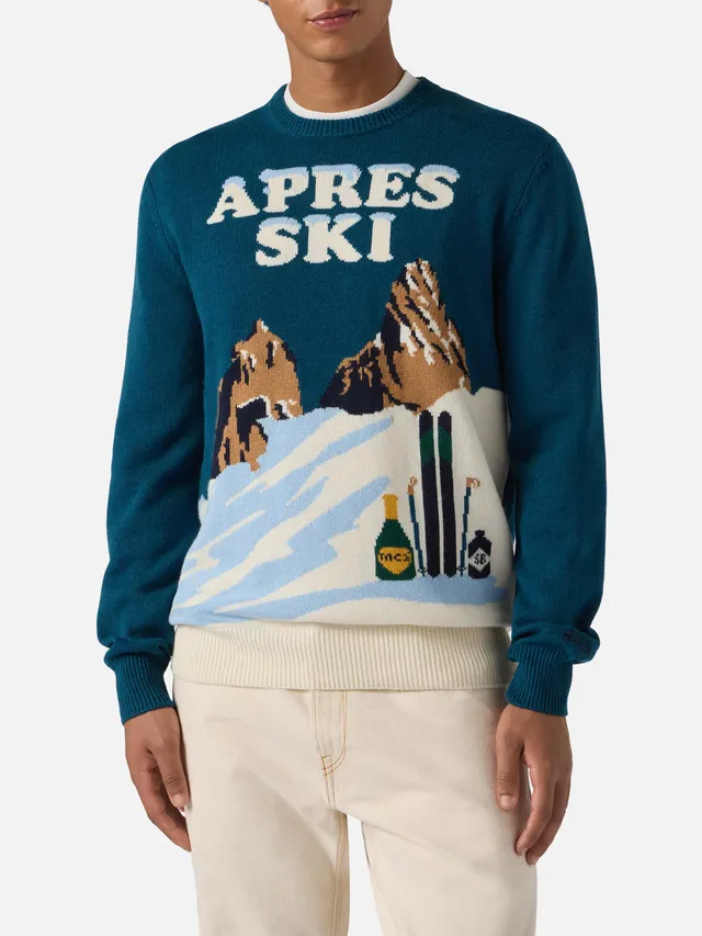 mc2-saint-barth-maglione-heron-uomo-verde-ottanio-jacquard-apr-s-ski-misto-cashm image 1