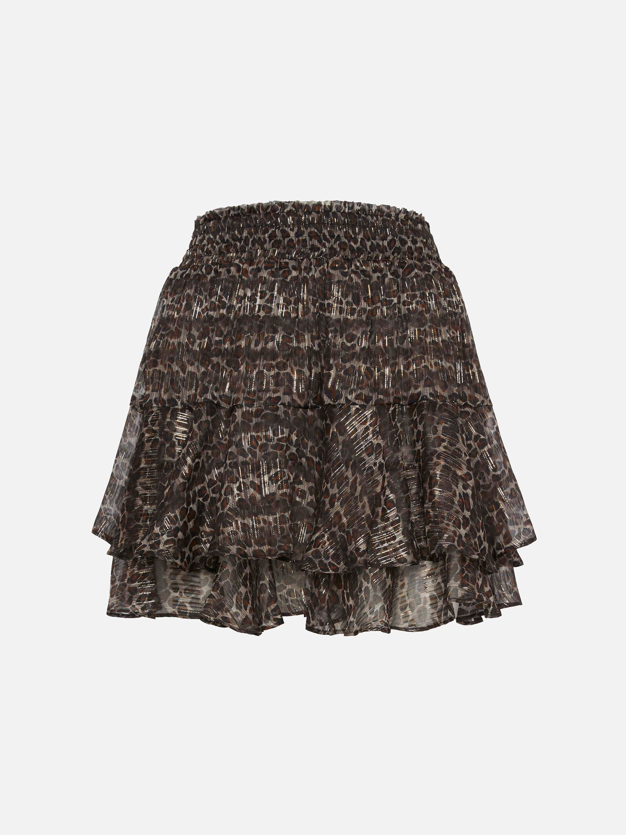 mc2-saint-barth-eivissa-minigonna-arricciata-in-voile-di-seta-lurex-animalier image 6