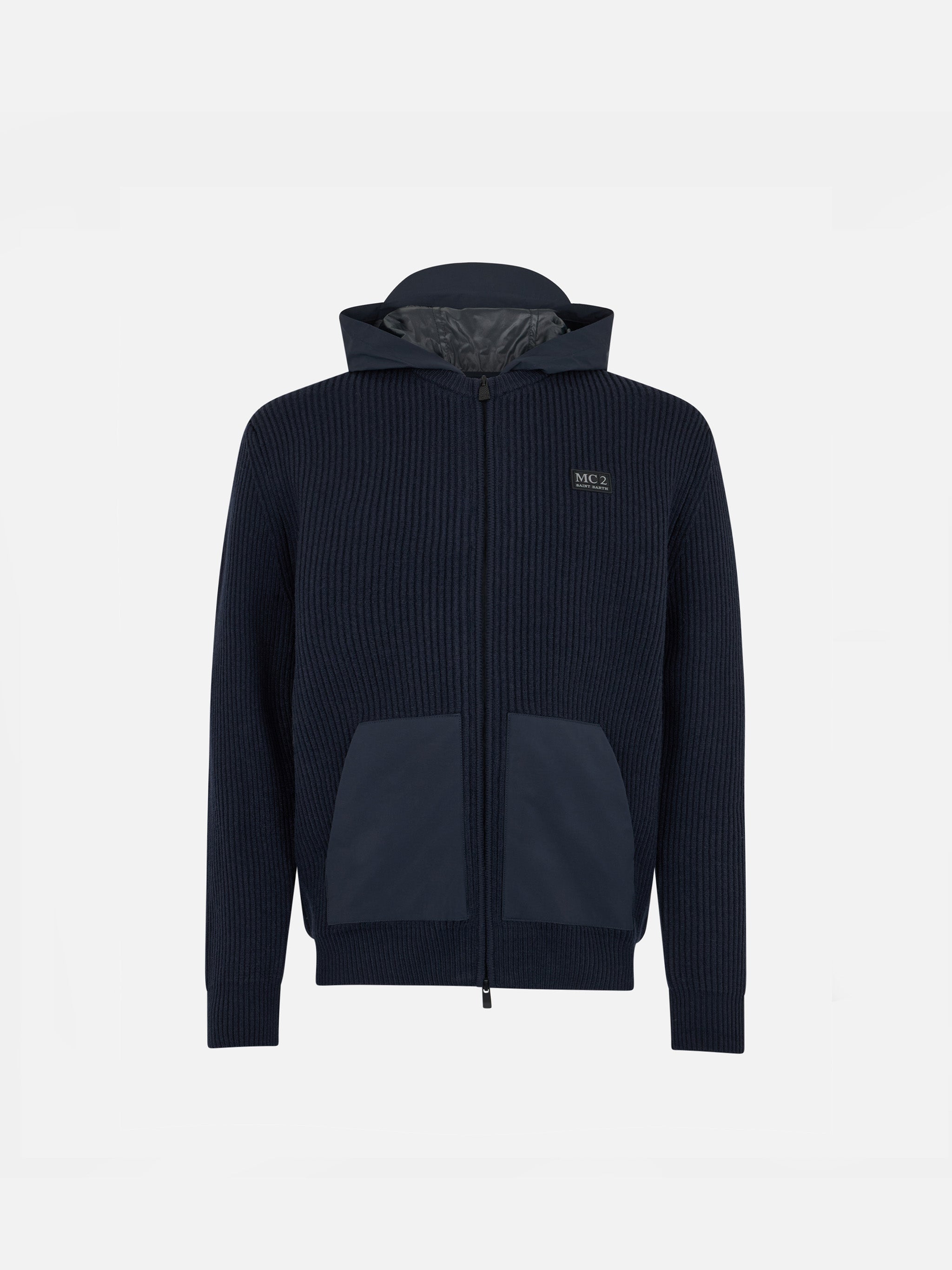 mc2-saint-barth-wiberg-jr-felpa-full-zip-ragazzo-blu-con-cappuccio image 1