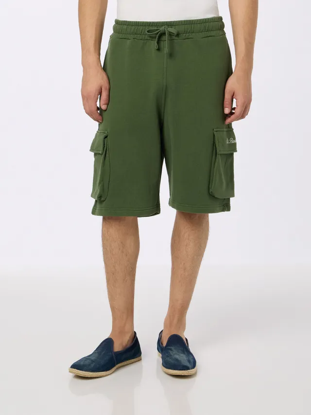 bermuda-cargo-mc2-saint-barth-cargy-in-puro-cotone-verde-militare-tinta-unita image 1