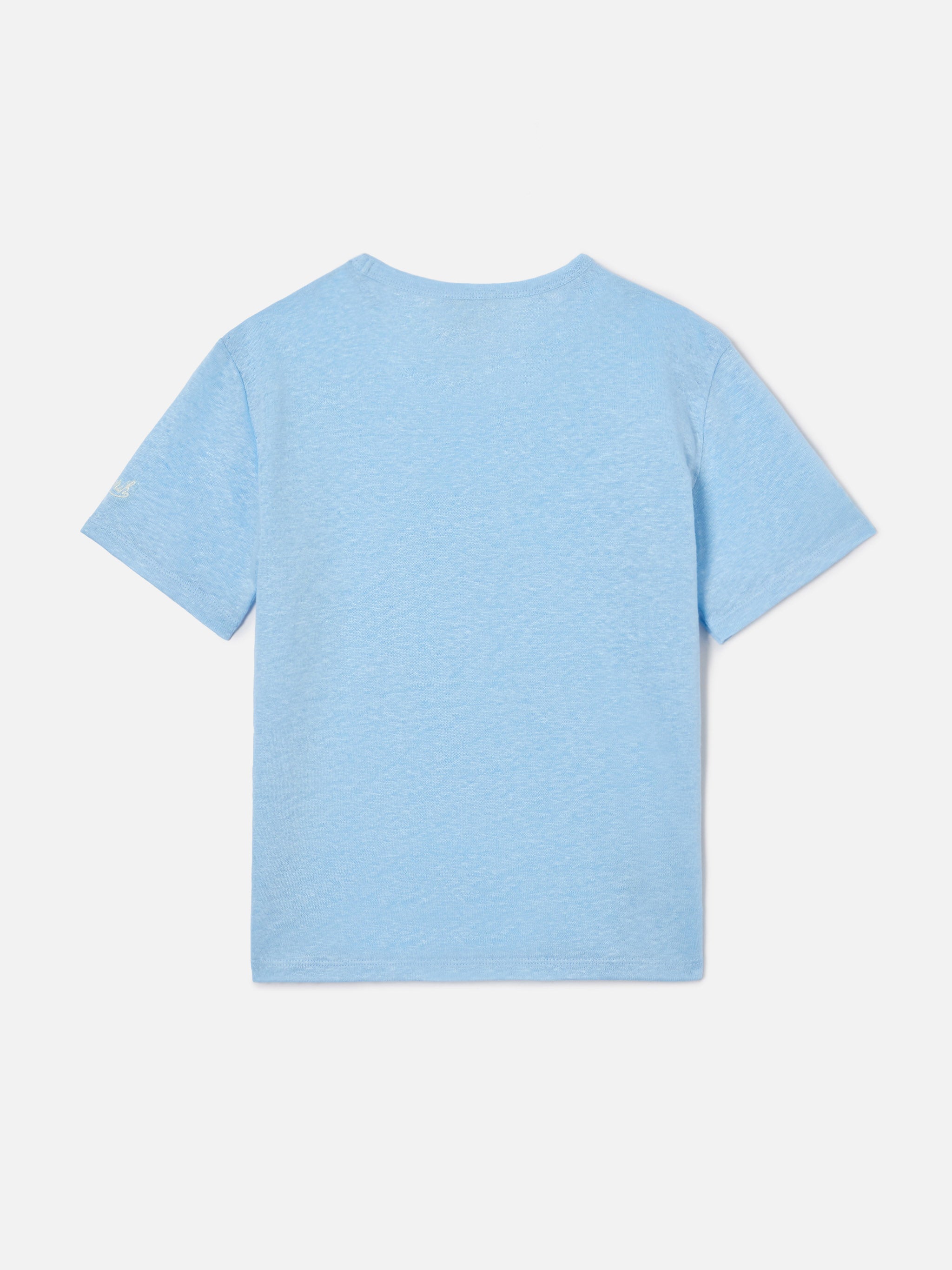 mc2-saint-barth-t-shirt-alex-bambino-in-puro-lino-azzurro image 2