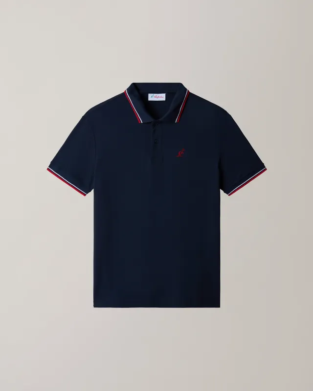 australian-2-stripes-polo-piquet-blu-navy image 1