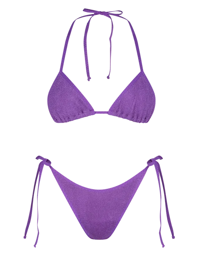 mc2-saint-barth-bikini-donna-leah-triangolo-crinkle-viola-con-laccetti image 1