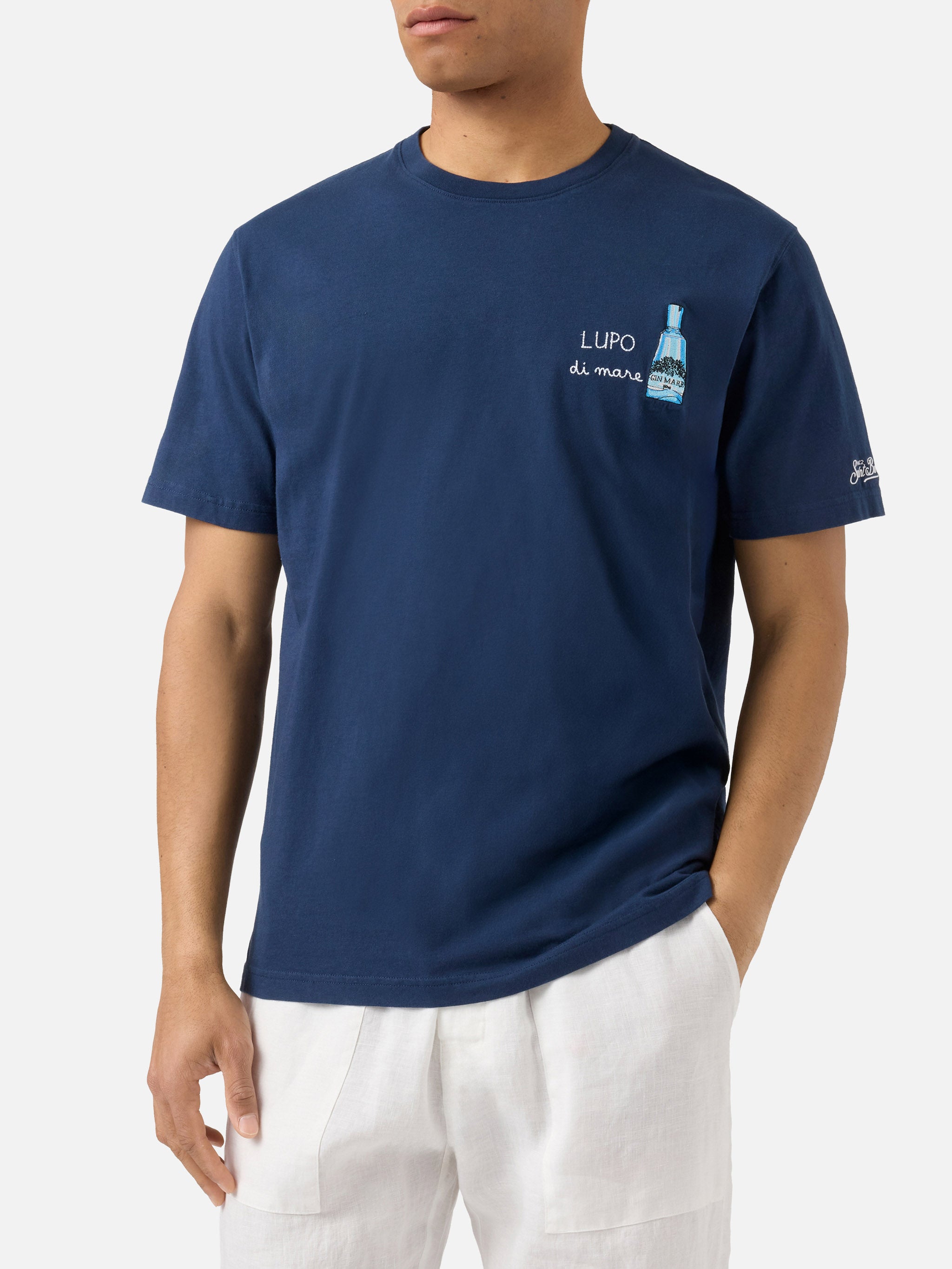 mc2-saint-barth-portofino-t-shirt-uomo-blu-cotone-ricamo-lupo-di-mare-special-ed image 4