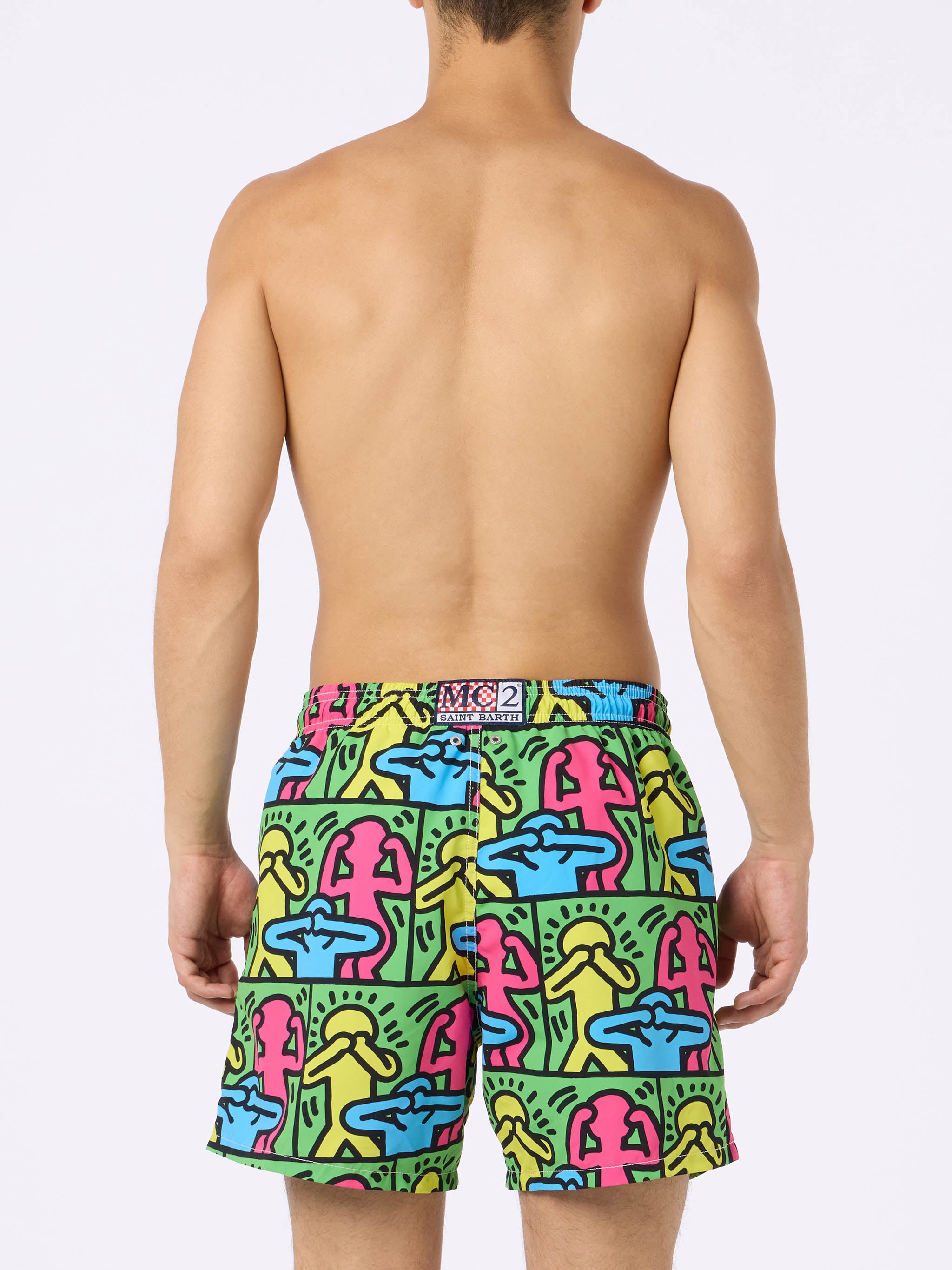 mc2-saint-barth-gustavia-special-edition-costume-uomo-keith-haring-people-verde image 4