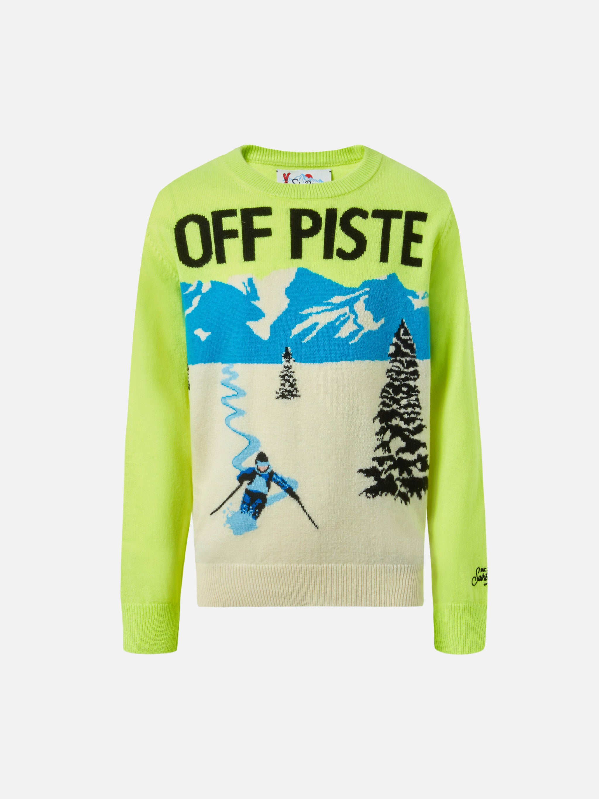 mc2-saint-barth-maglione-girocollo-douglas-con-jacquard-cartolina-off-piste-fluo image 1