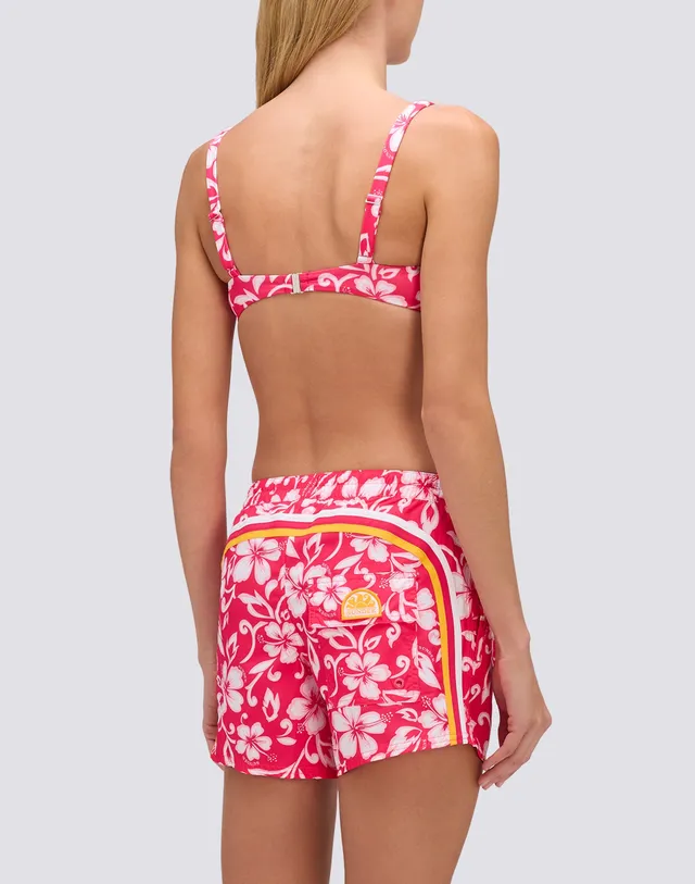 sundek-coast-pantaloncino-mare-donna-repreve-con-stampa-hibiscus-sk23 image 1