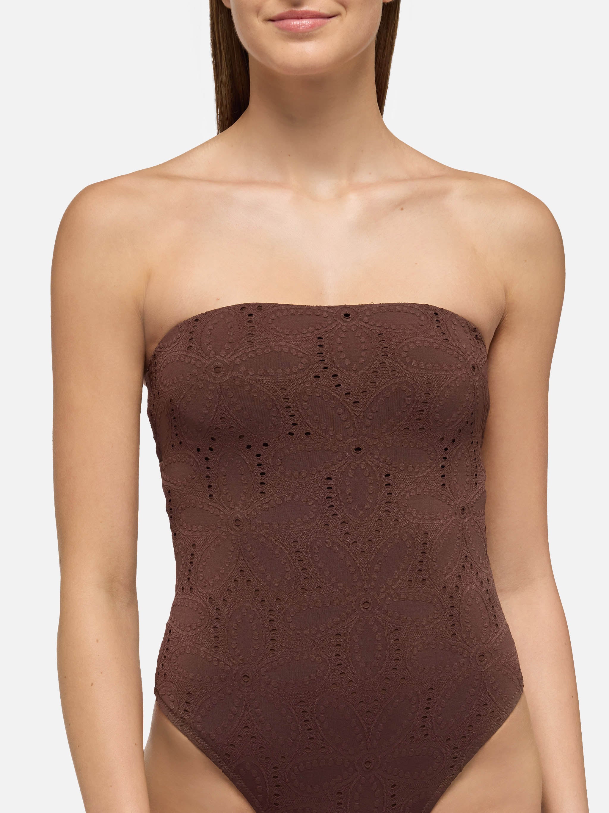 mc2-saint-barth-kayla-costume-intero-donna-marrone-sangallo-senza-spalline image 4