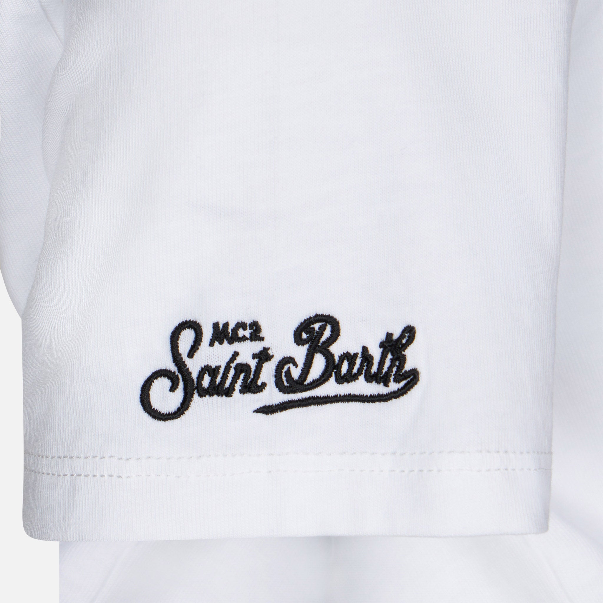 mc2-saint-barth-t-shirt-bambino-cotone-bianca-puffi-special-edition image 3