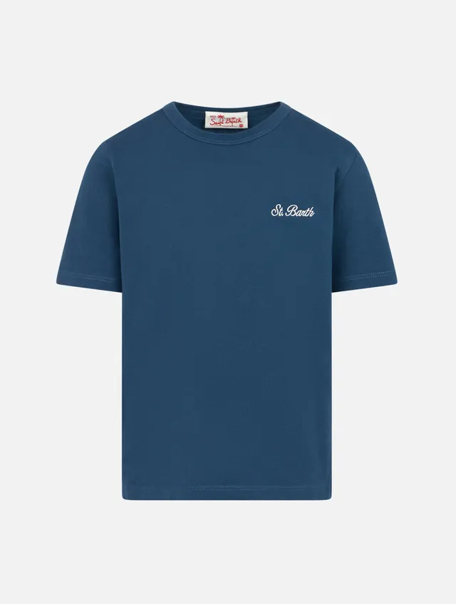mc2-saint-barth-dover-jr-t-shirt-bambino-cotone-blu-navy-ricamo-st-barth image 1
