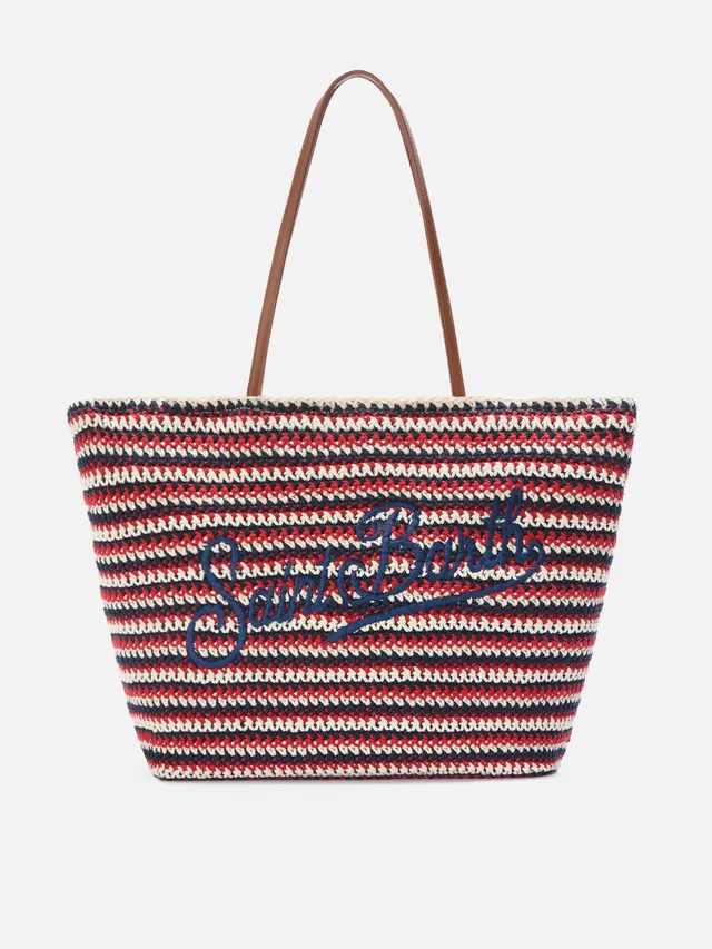mc2-saint-barth-crochet-tote-bag-mare-blu-rosso-logo image 1