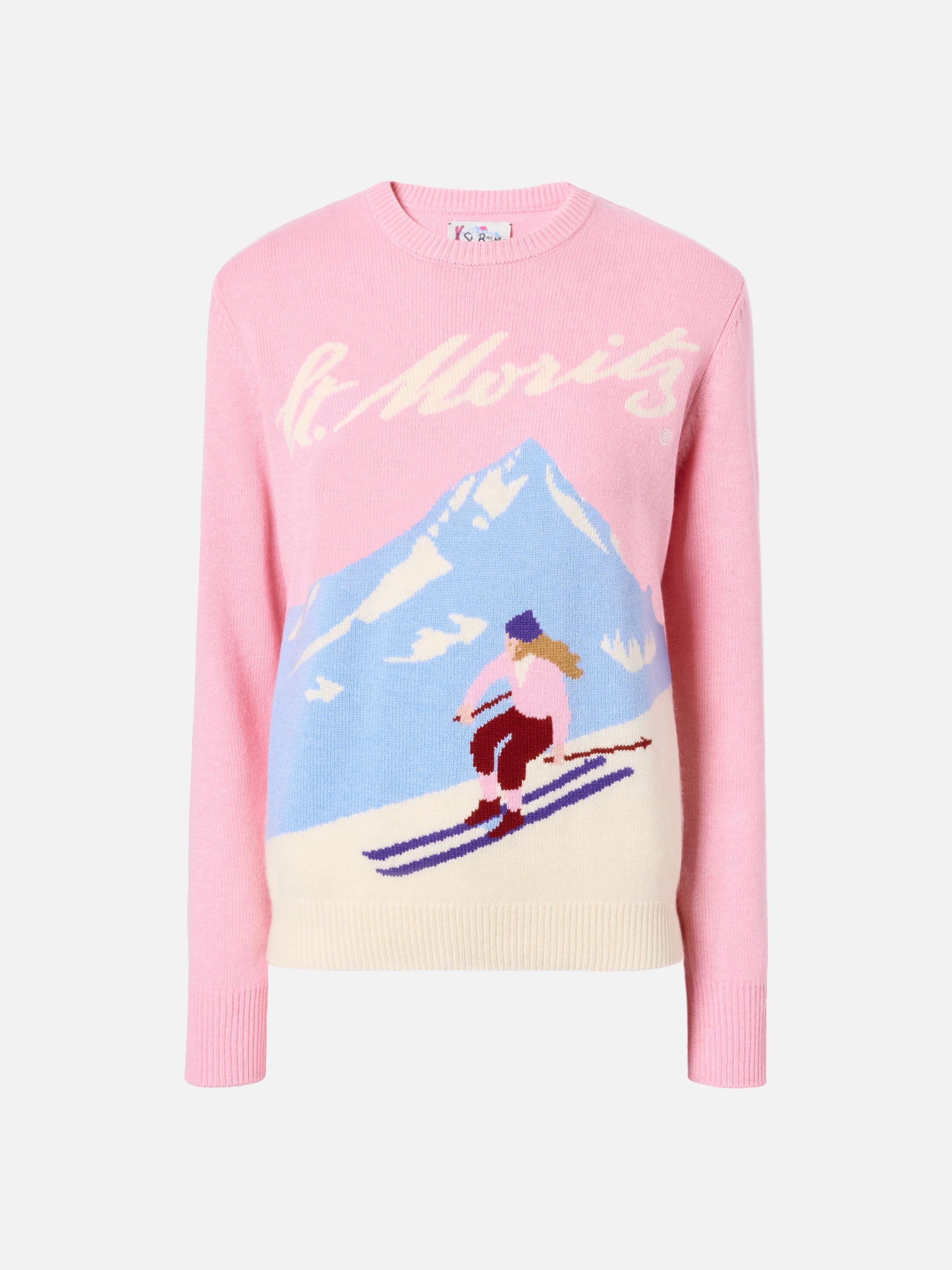 mc2-saint-barth-new-queen-st-moritz-special-edition-maglione-donna-rosa-in-misto image 5