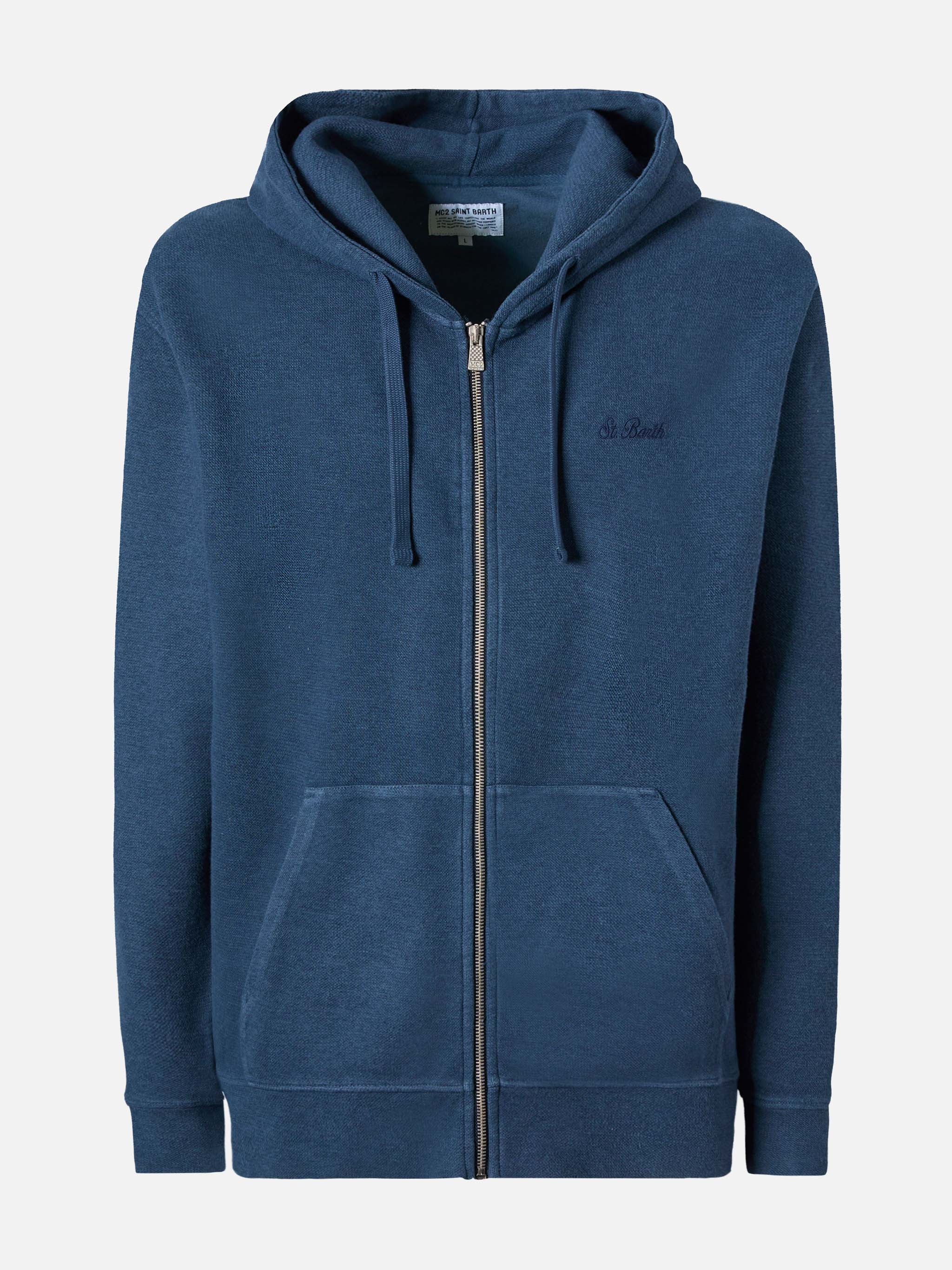 felpa-con-cappuccio-mc2-saint-barth-barrett-in-cotone-blu-con-zip-frontale image 5