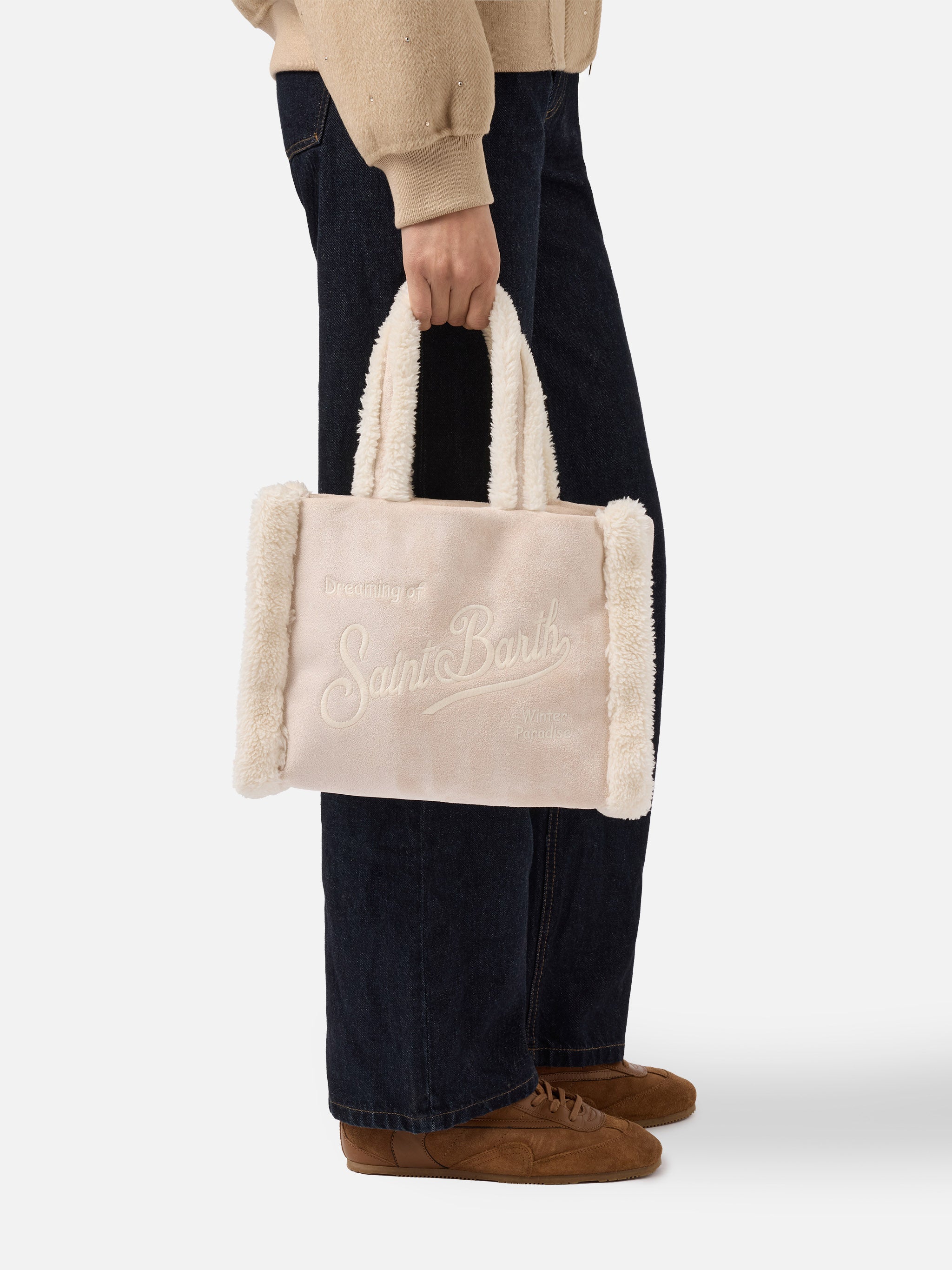 mc2-saint-barth-borsa-colette-shearling-ghiaccio-compatta-con-tracolla-removibil image 2