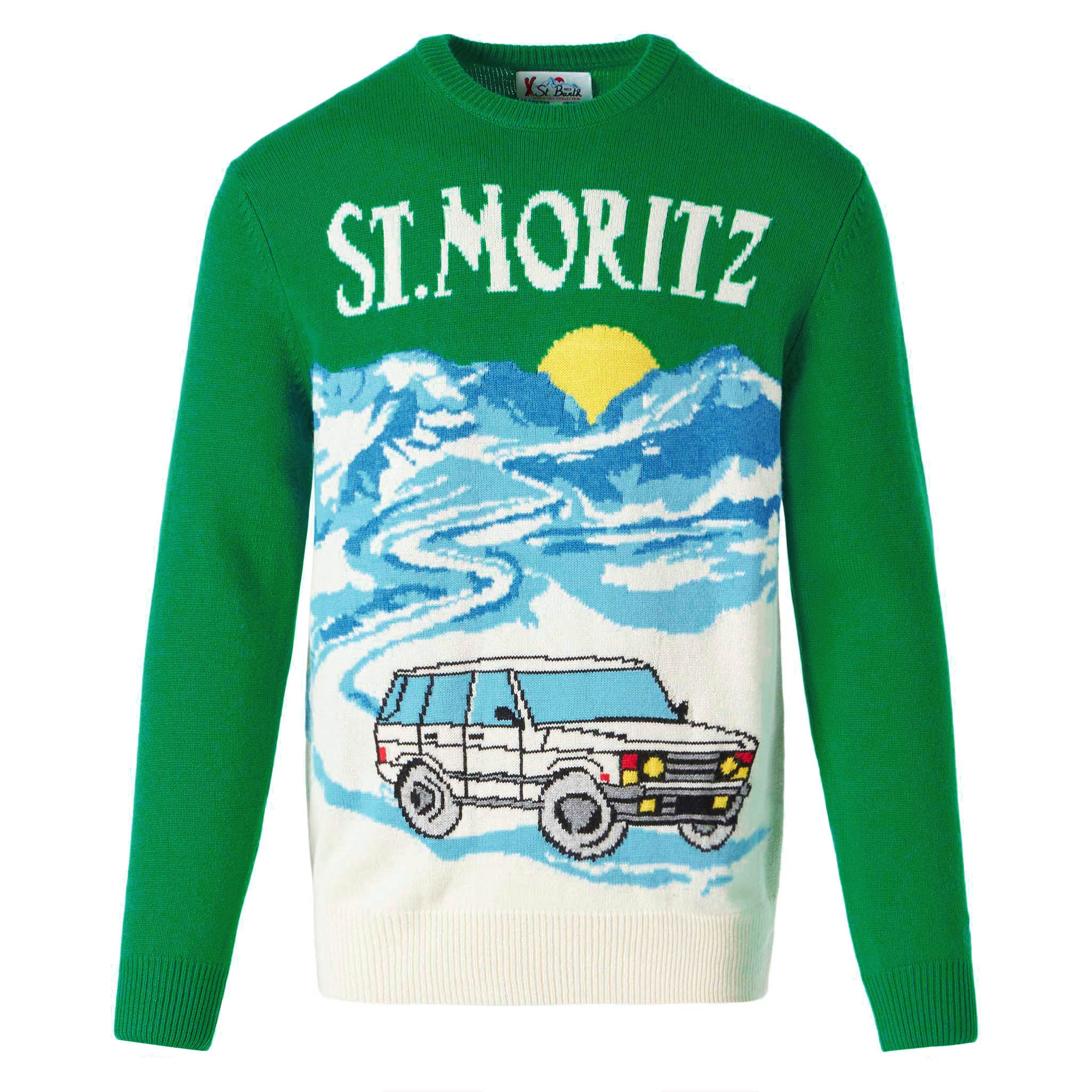 mc2-saint-barth-maglione-heron-uomo-girocollo-st-moritz-jacquard-verde image 4