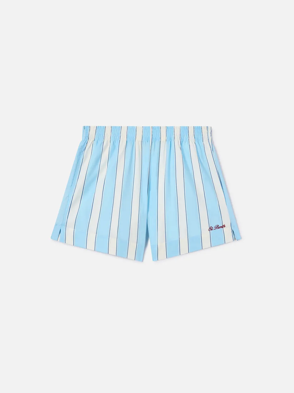 mc2-saint-barth-meave-shorts-donna-in-cotone-a-righe-azzurre-2 image 1