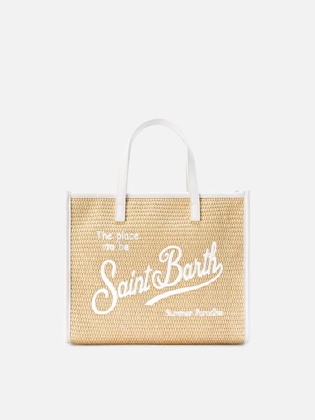 mc2-saint-barth-borsa-vivian-medium-in-tessuto-effetto-paglia-con-logo-bianco-ri image 1