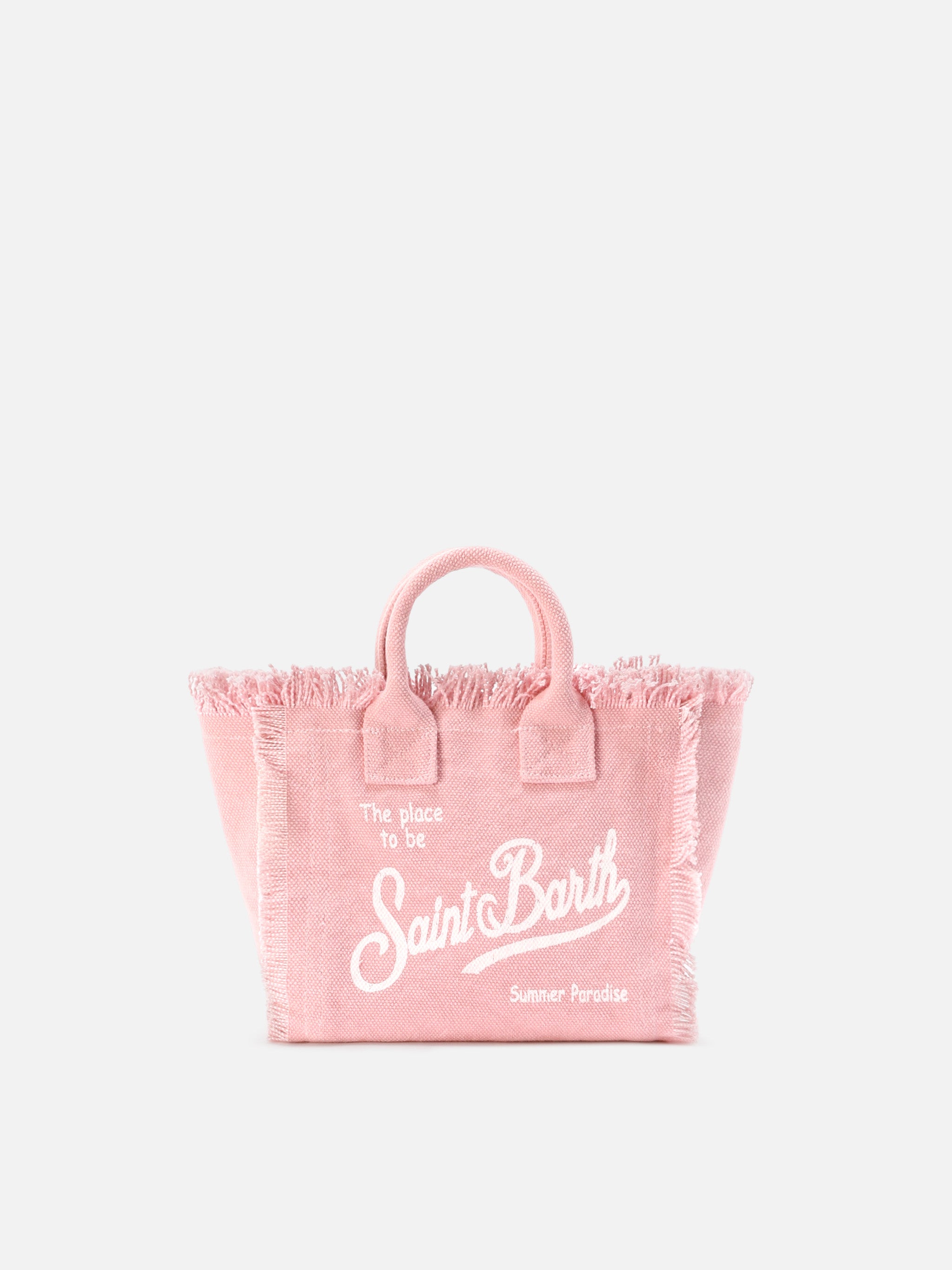 mc2-saint-barth-borsa-vanity-mini-in-canvas-rosa-tinta-unita-con-frange image 1