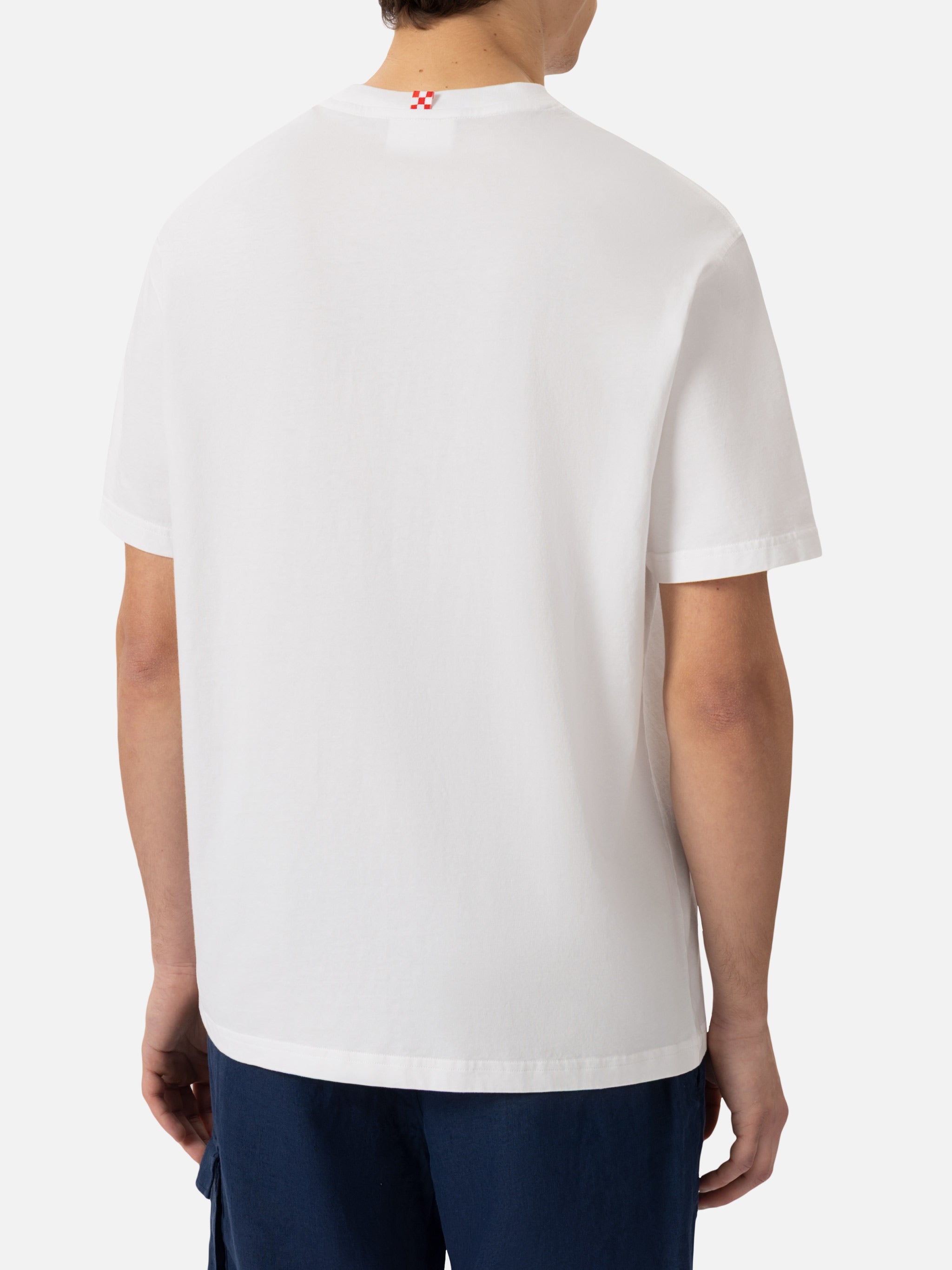 mc2-saint-barth-portofino-t-shirt-uomo-bianca-ricamo-drink-wine-feeling-fine image 3