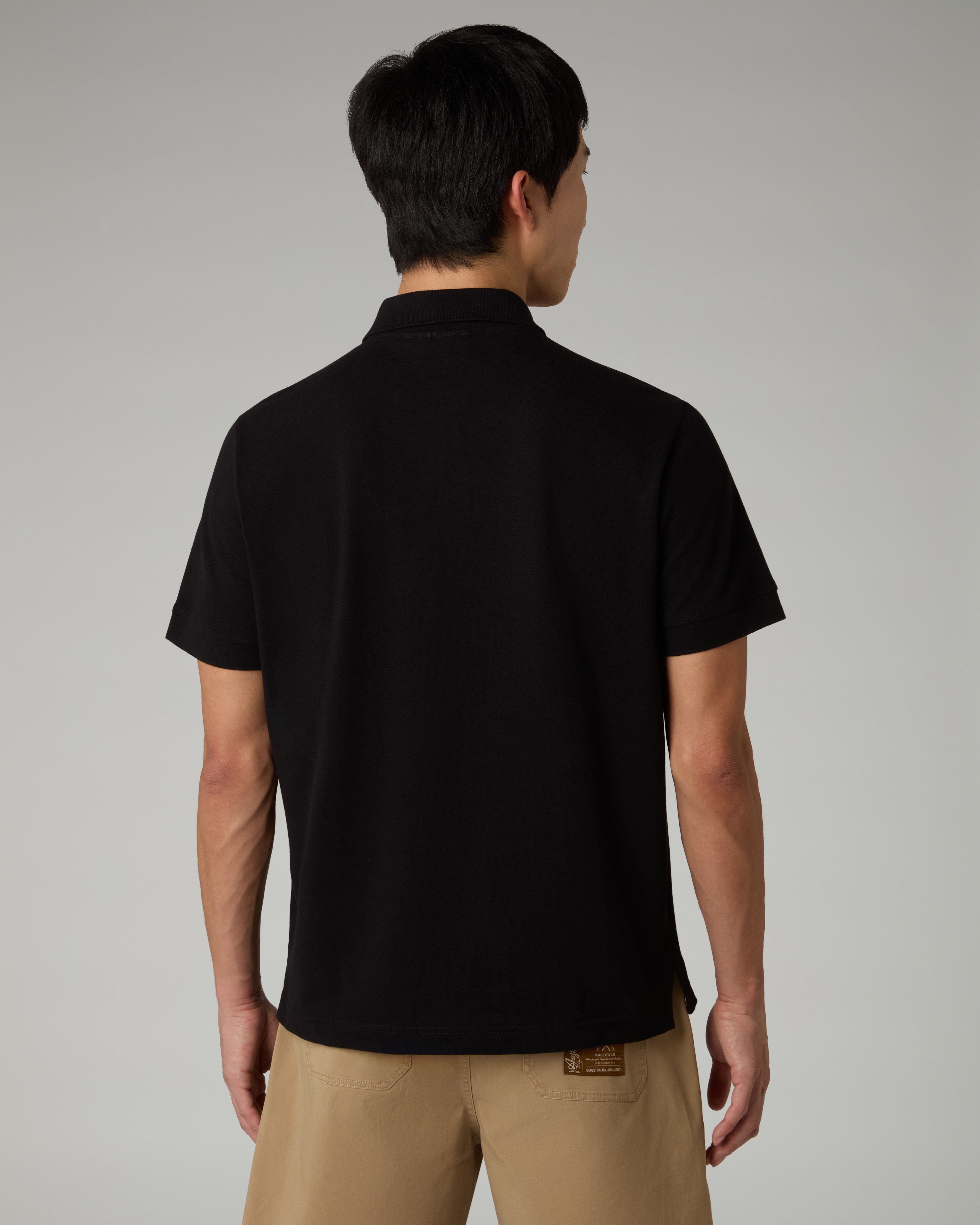 australian-easy-polo-shirt-polo-nera-piquet-elasticizzato image 3