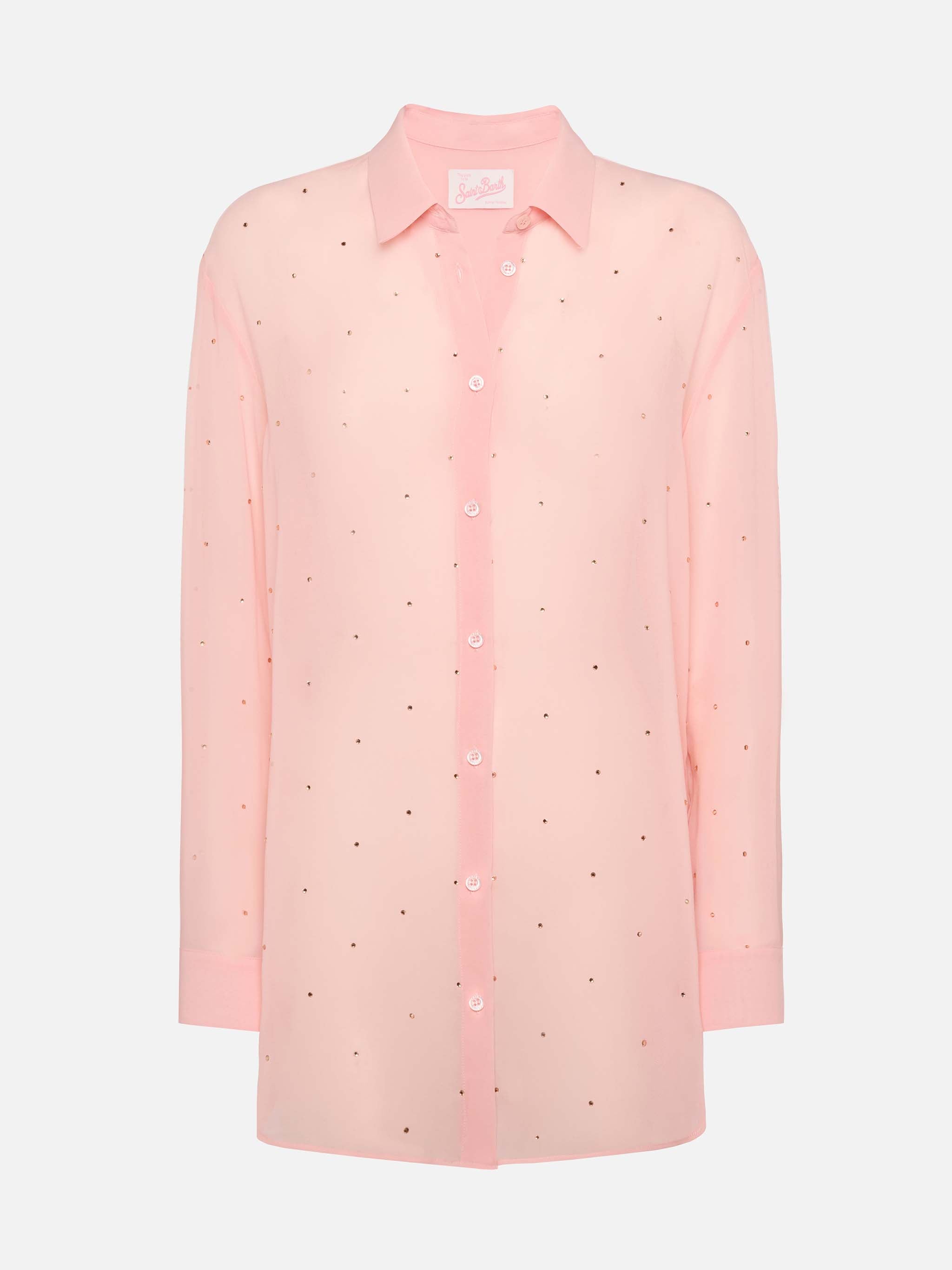 mc2-saint-barth-brigitte-camicia-donna-georgette-rosa-con-strass image 5
