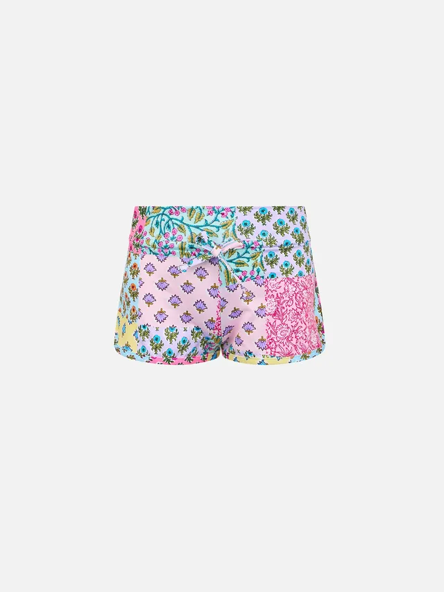 mc2-saint-barth-coco-coc0001-pantaloncini-mare-bambina-fiori-rosa image 1