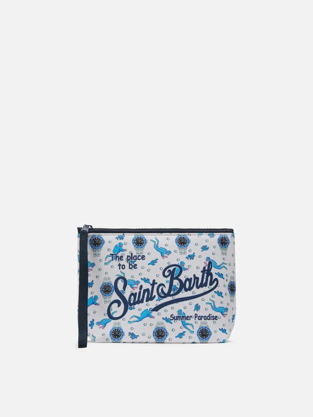 mc2-saint-barth-pochette-aline-scuba-bianca-stampa-sub-e-orologi image 1