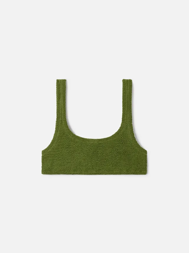 mc2-saint-barth-naima-top-bikini-bralette-donna-verde-militare-crinkle image 1
