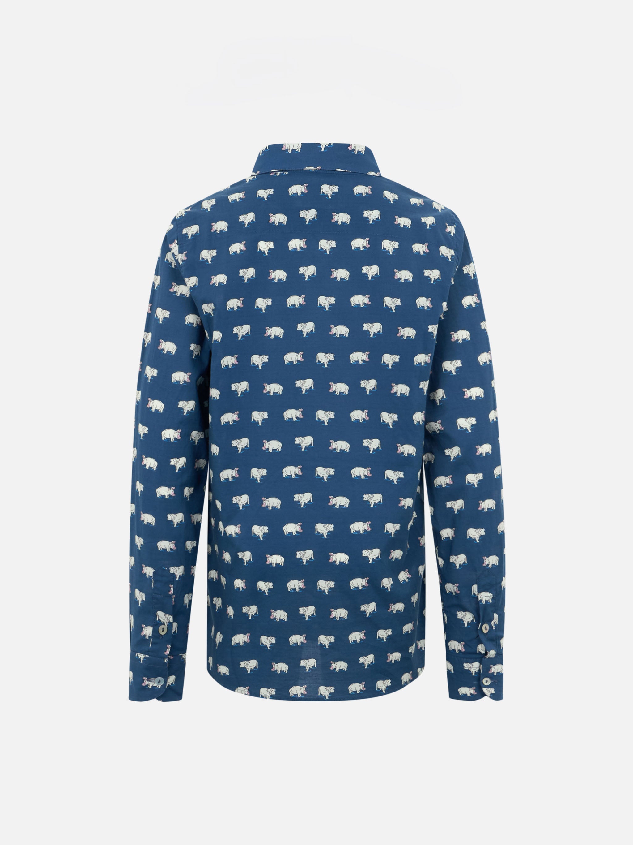 mc2-saint-barth-sharouk-blue-boy-camicia-bambino-mussola-cotone-micro-ippopotamo image 2