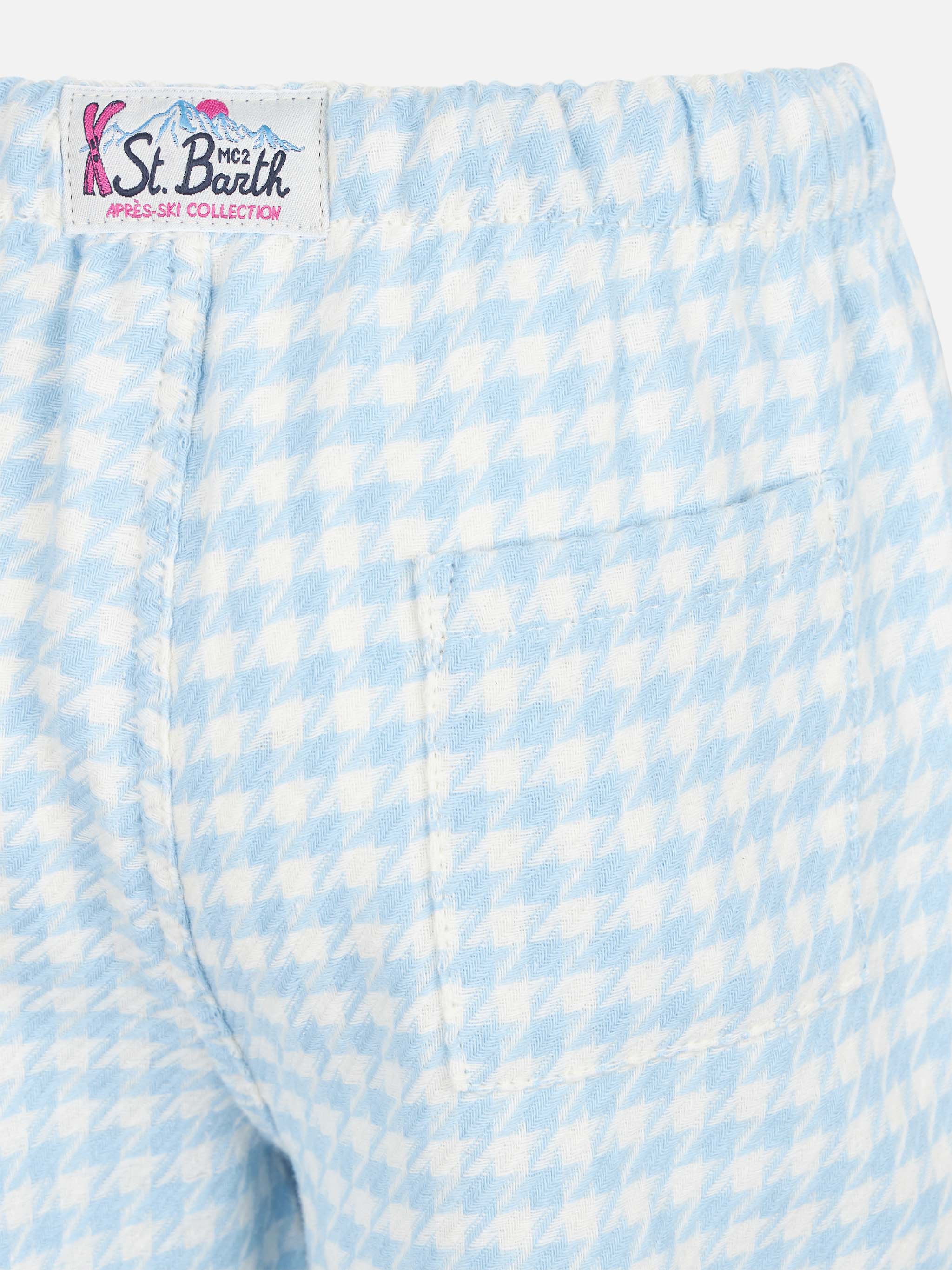 mc2-saint-barth-pantaloni-pigiama-bambina-pied-de-poule-azzurro-in-cotone image 3