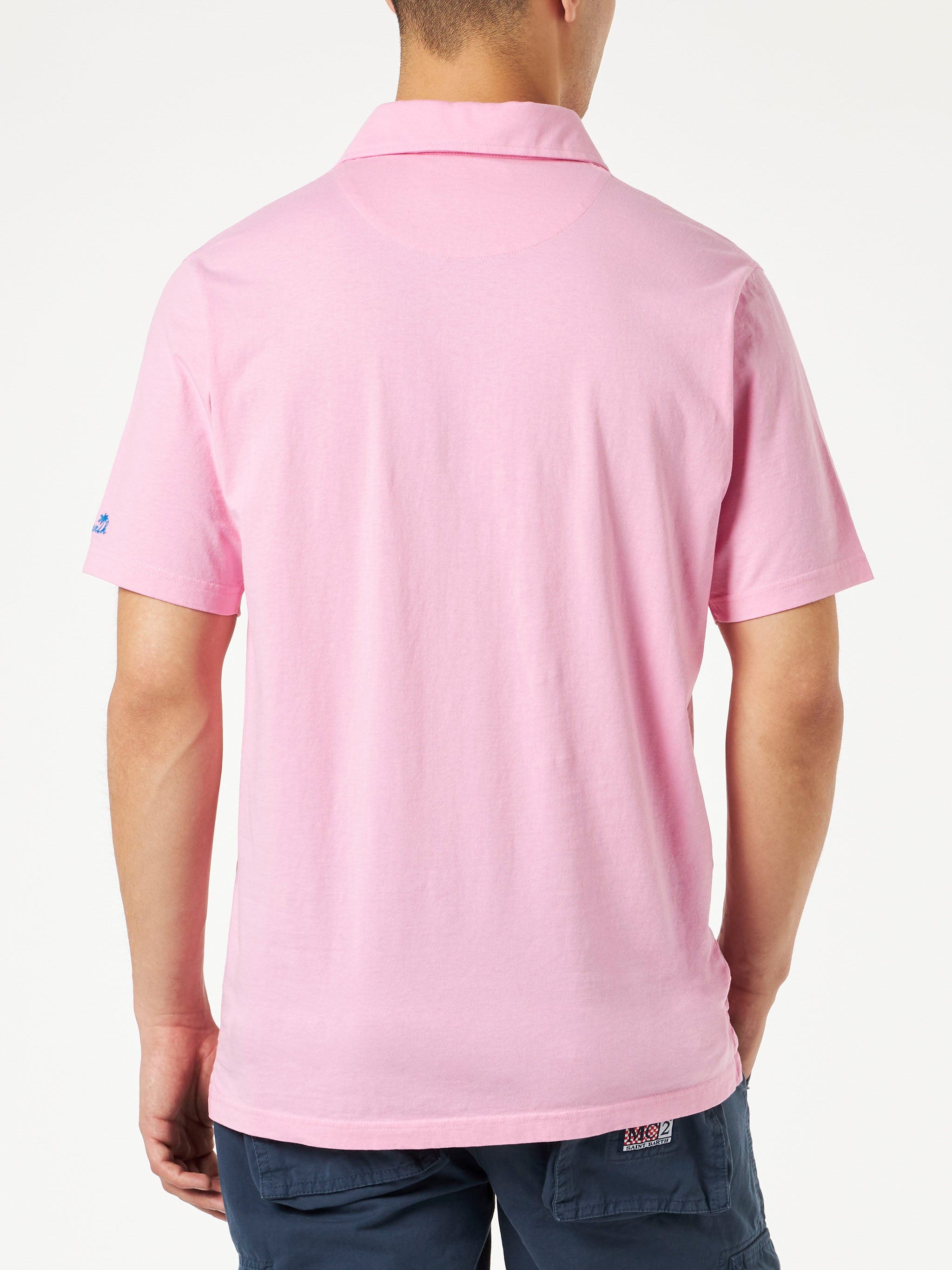 mc2-saint-barth-polo-brighton-da-uomo-rosa-in-cotone-jersey-con-trattamento-garm image 3