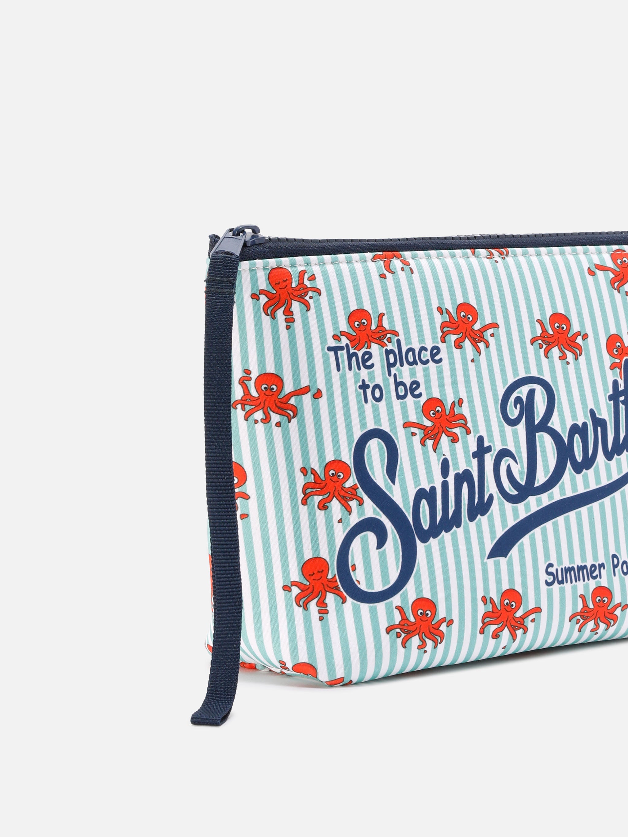 mc2-saint-barth-pochette-aline-in-scuba-a-righe-bianco-verde-con-polipetti image 2