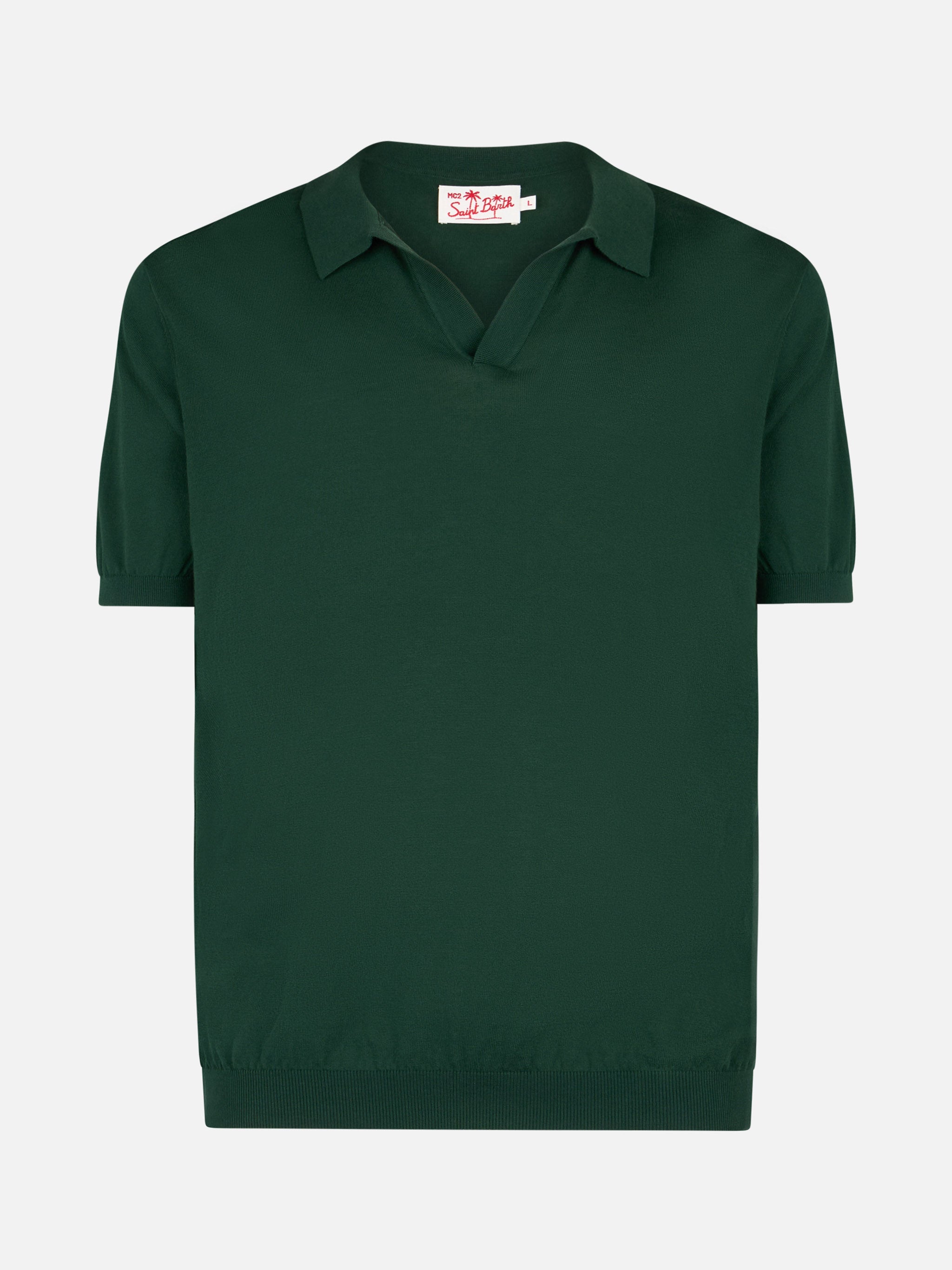mc2-saint-barth-sloan-polo-uomo-in-maglia-verde-inglese-ice-cotton image 5